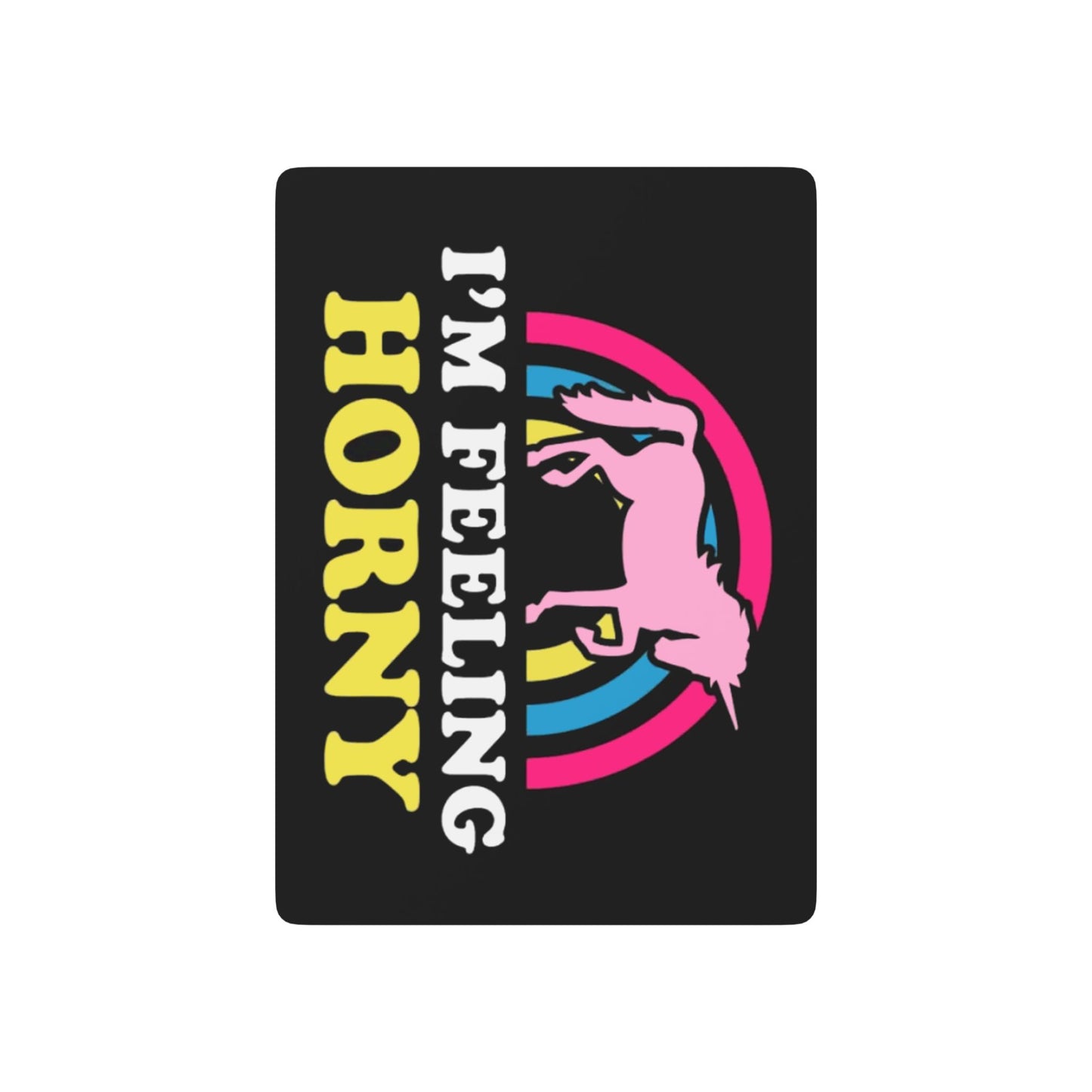 I'm Feeling Horny Unicorn Poker Playing Cards 2.5" x 3.5" White Semi Glossy im-feeling-horny-unicorn-poker-playing-cards-detail