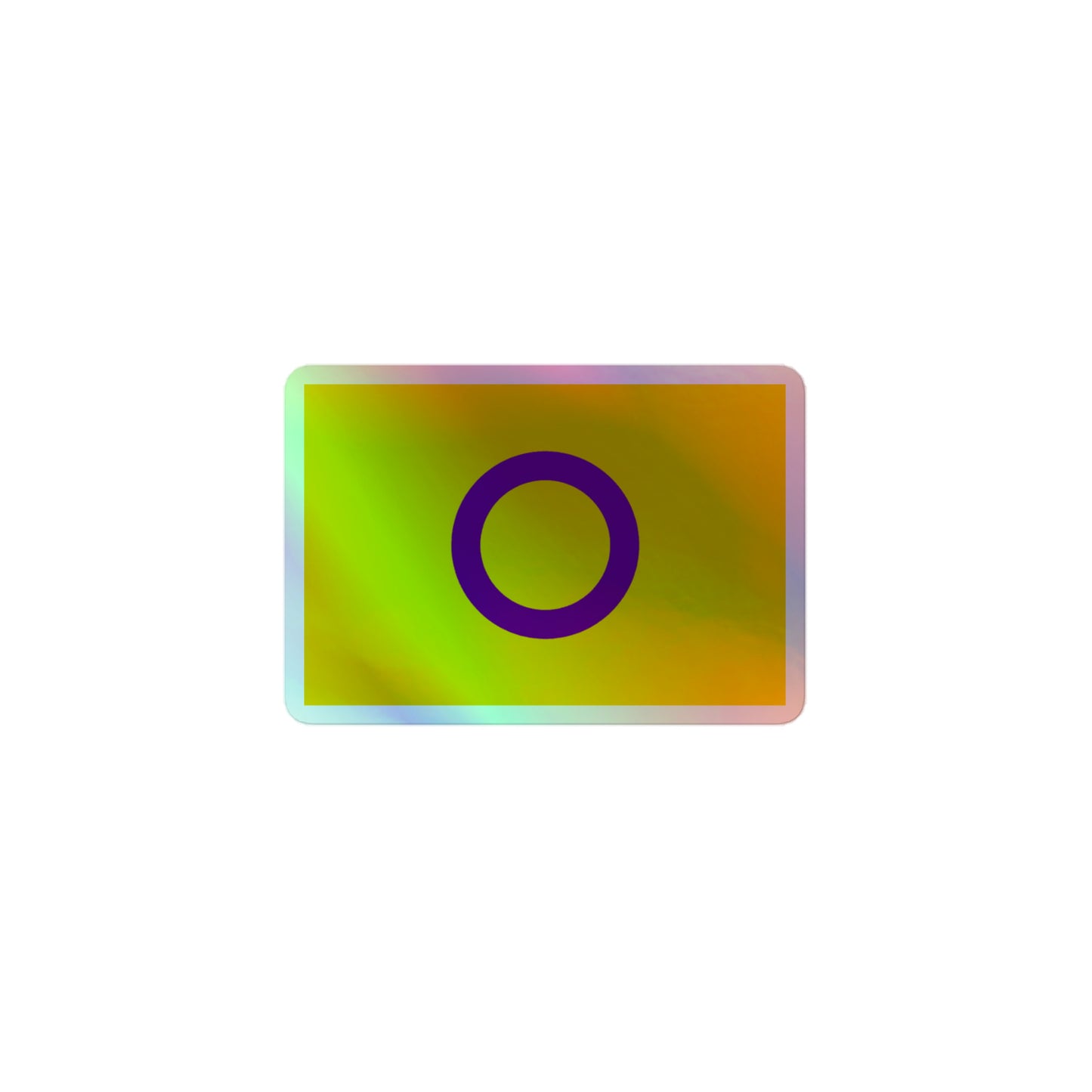 Intersex Pride Flag Holographic Sticker 3″ Intersex intersex-pride-flag-holographic-sticker-3in-front Holographic Sticker