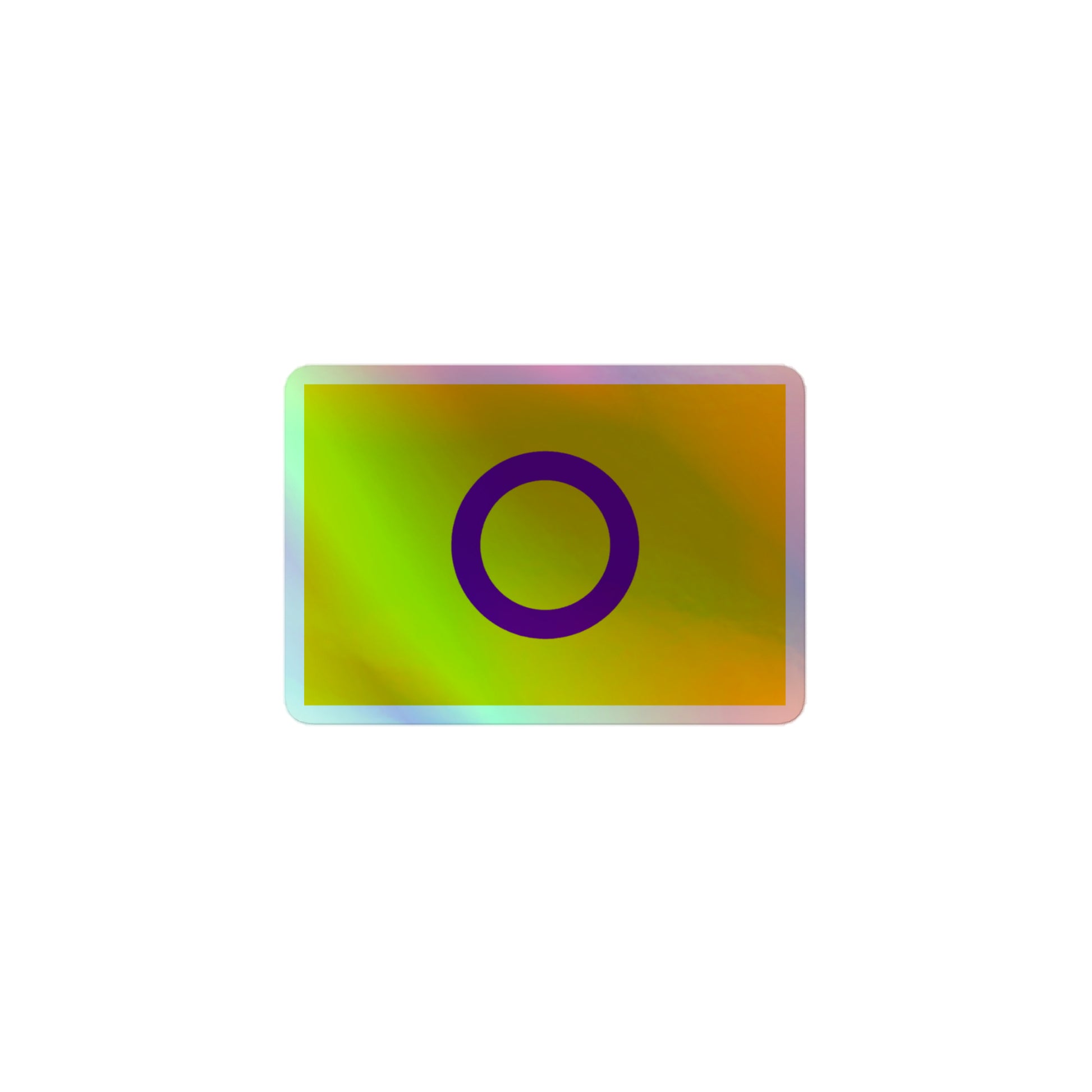 Intersex Pride Flag Holographic Sticker 3″ Intersex intersex-pride-flag-holographic-sticker-3in-front Holographic Sticker