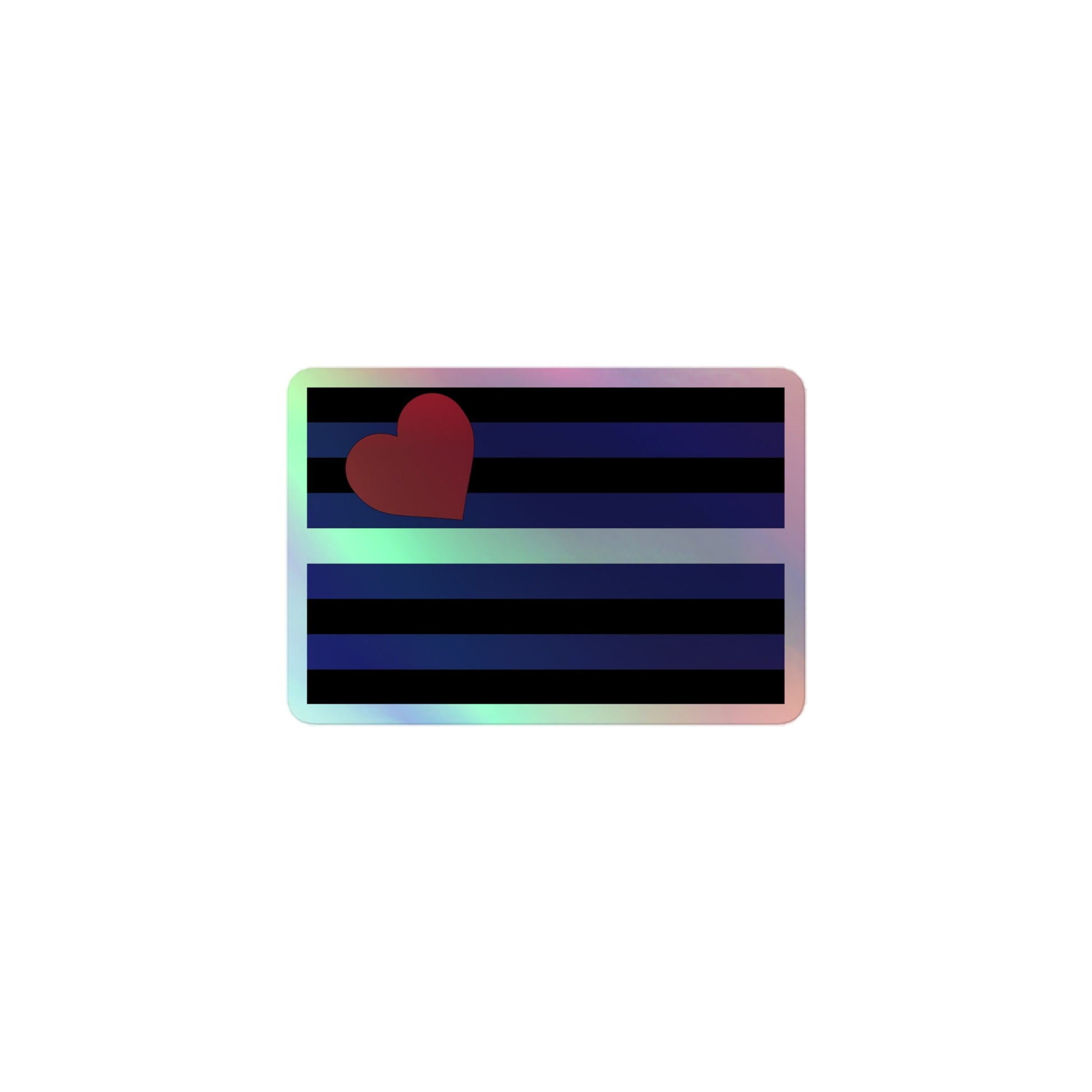 Leather Pride Flag Holographic Sticker 3″ kiss-cut-holographic-stickers-grey-3x3-front-64a357033aca2