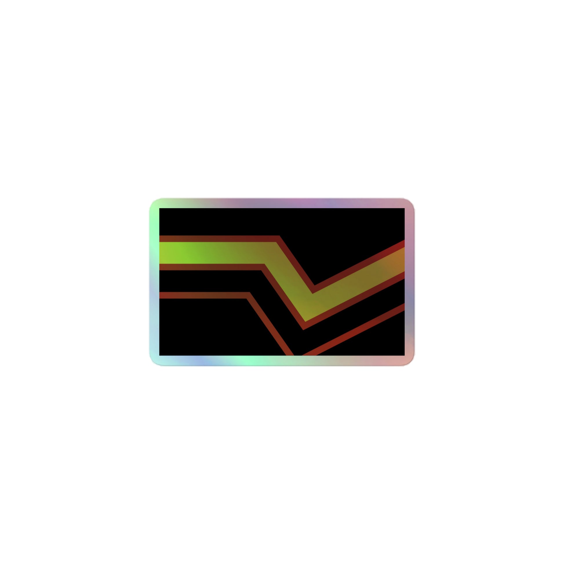 Rubber Latex Pride Flag Holographic Sticker 3″ kiss-cut-holographic-stickers-grey-3x3-front-64a358283de1e