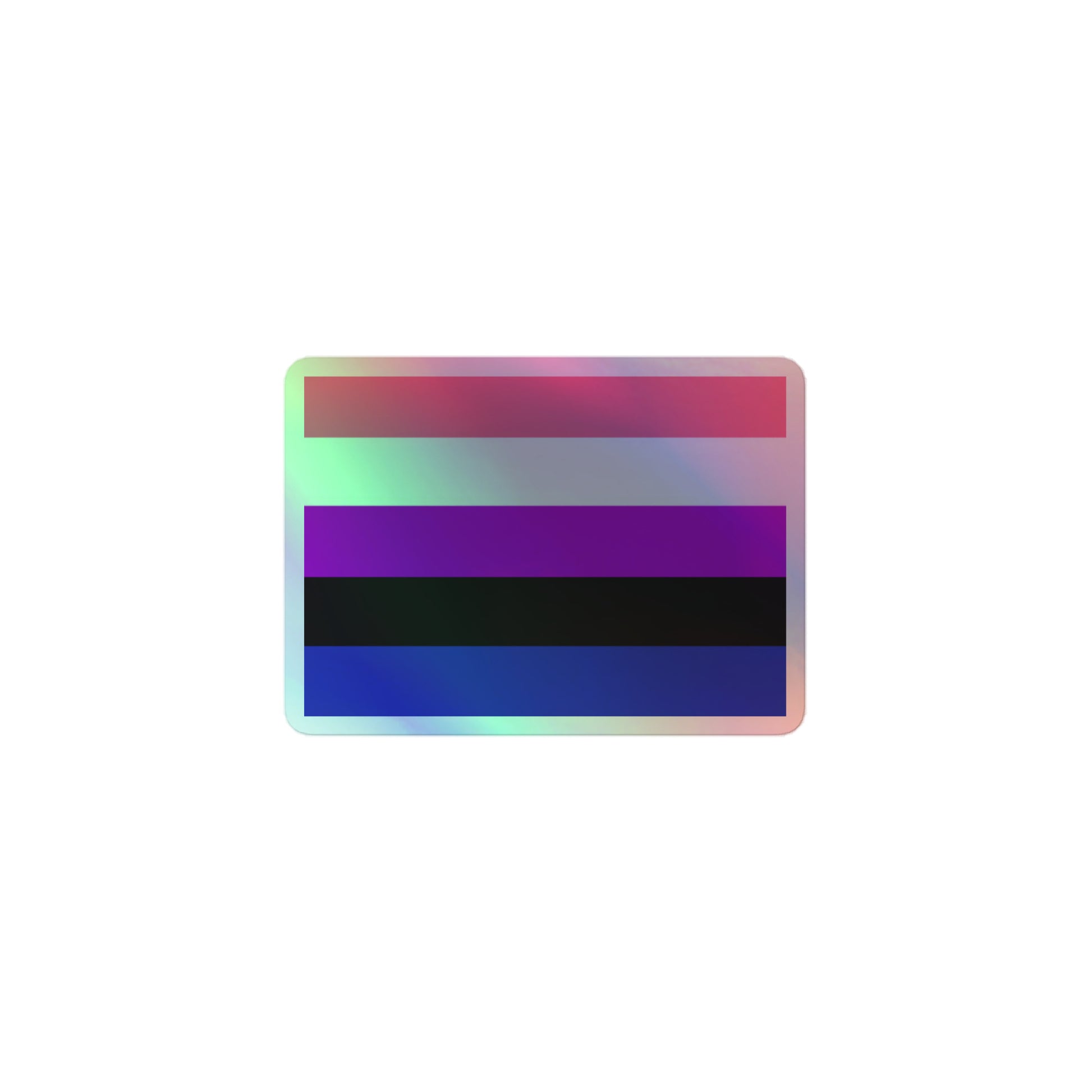 Genderfluid Pride Flag Holographic Sticker 3″×3″ Genderfluid kiss-cut-holographic-stickers-grey-3x3-front-64a3602c2d38e