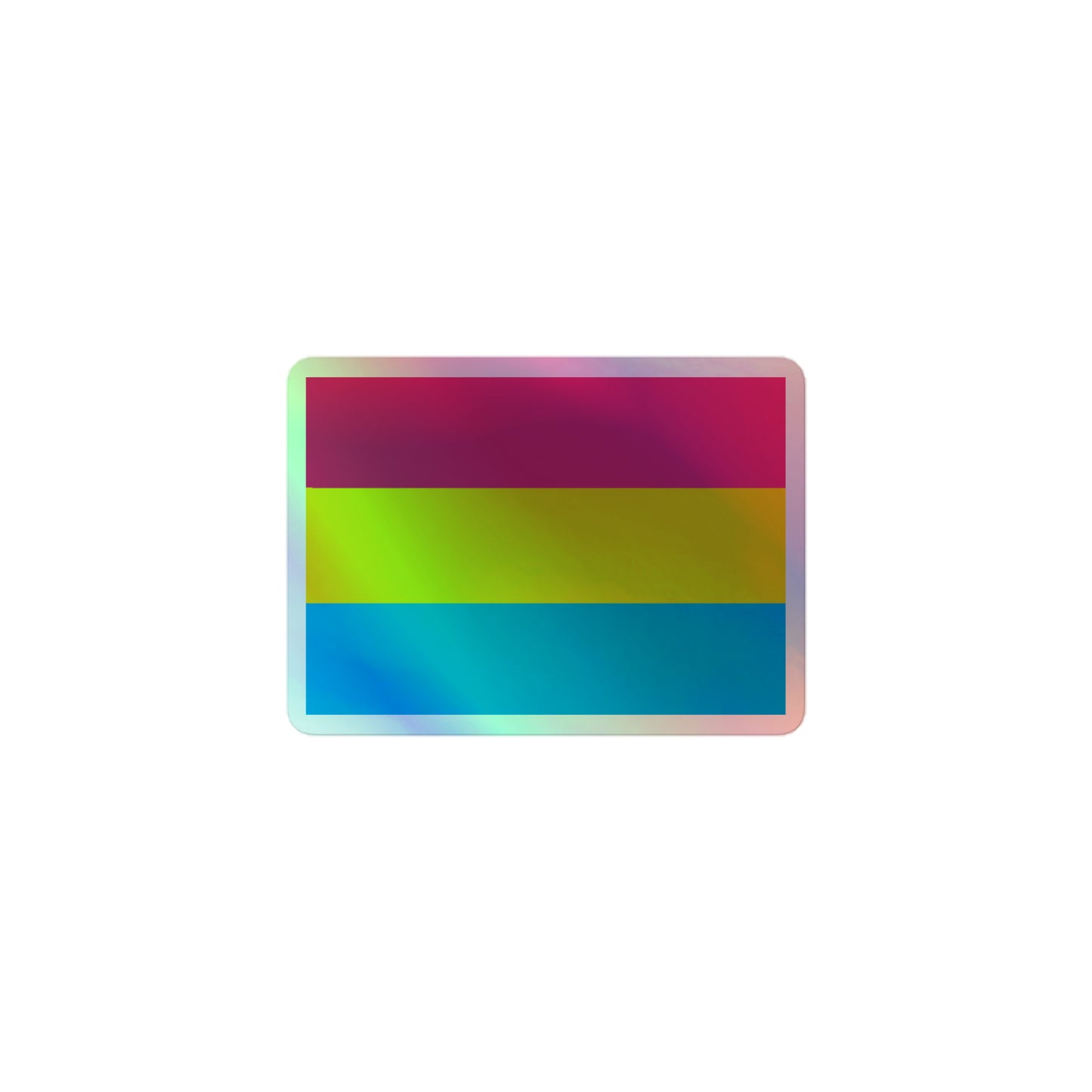 Pansexual Pan Pride Flag Holographic Sticker 3″ Pansexual kiss-cut-holographic-stickers-grey-3x3-front-64a361f28e024