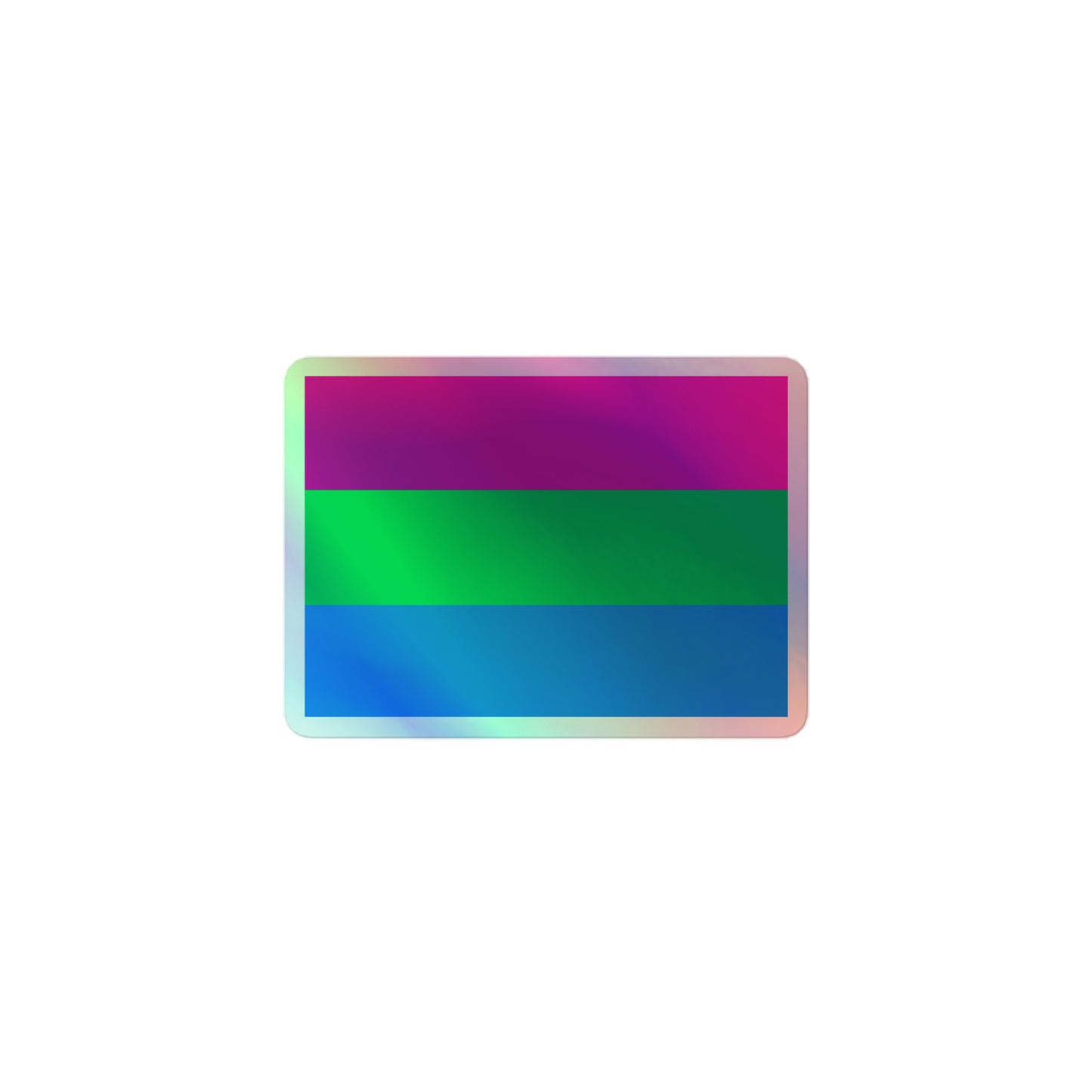 Polysexual Poly Pride Flag Holographic Sticker 3″ Polysexual kiss-cut-holographic-stickers-grey-3x3-front-64a3625ff31c4