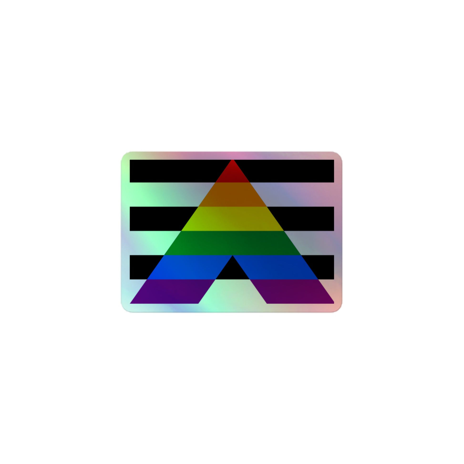 Straight Ally Pride Flag Holographic Sticker 3" Straight Ally kiss-cut-holographic-stickers-grey-3x3-front-64a362b44d7f6