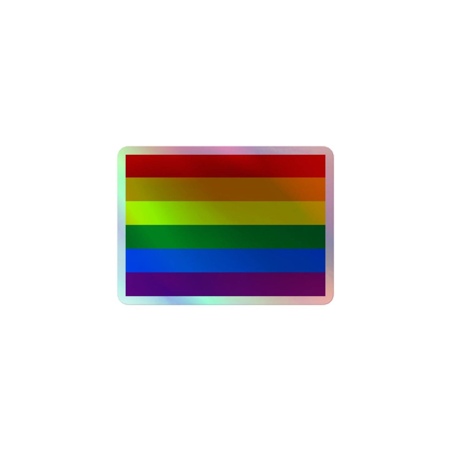 LGBTQ Pride Flag Holographic Sticker 3″ Pride kiss-cut-holographic-stickers-grey-3x3-front-64a363a5bf583