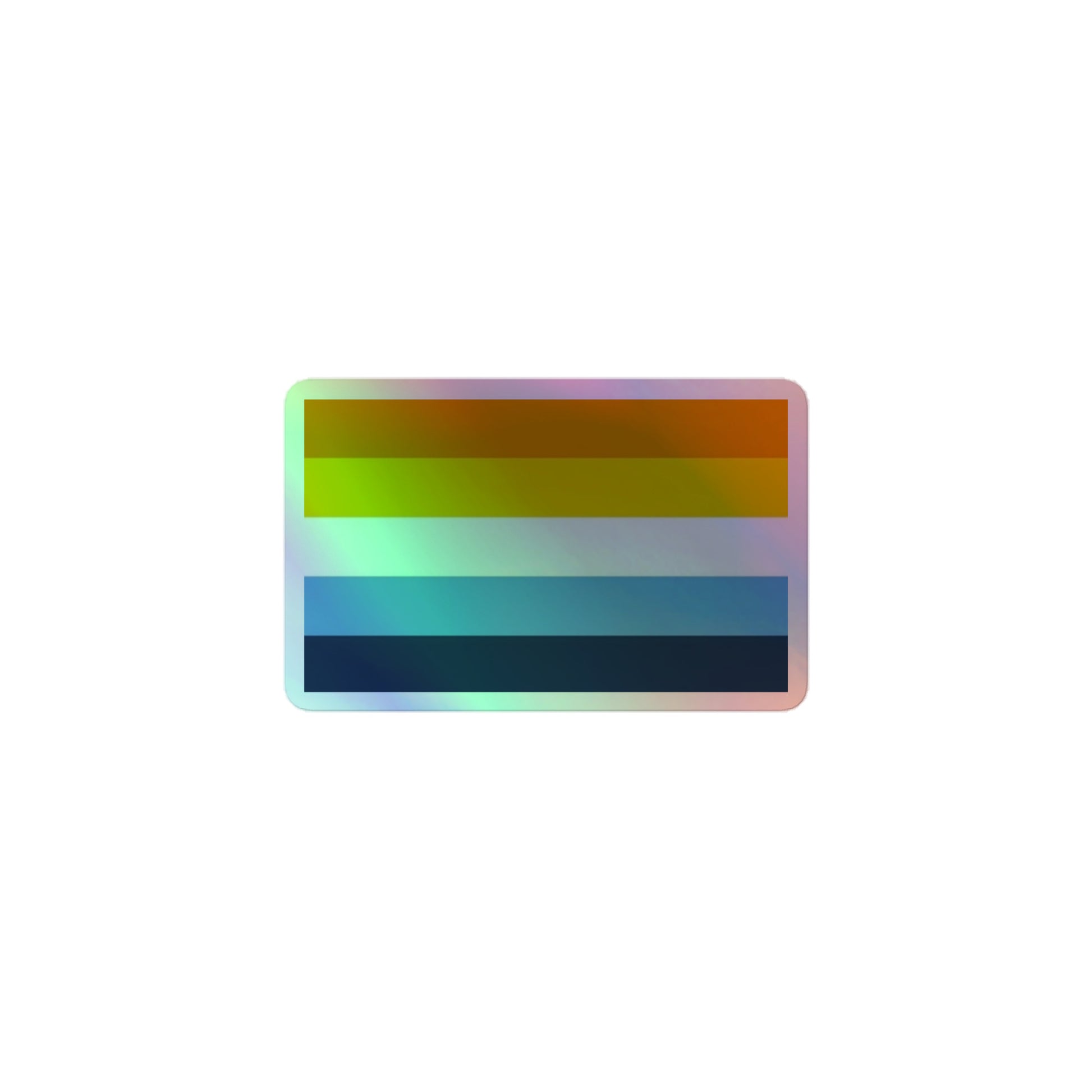 Aroace Pride Flag Holographic Sticker 3″×3″ Aroace kiss-cut-holographic-stickers-grey-3x3-front-64a365201f347