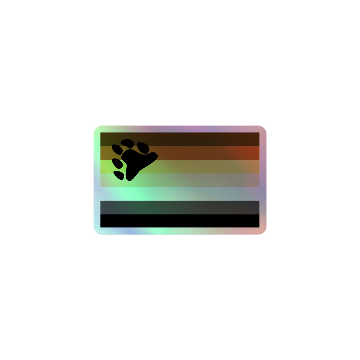 Gay Bear Pride Flag Holographic Sticker 3″ Gay kiss-cut-holographic-stickers-grey-3x3-front-64a365fa0c862