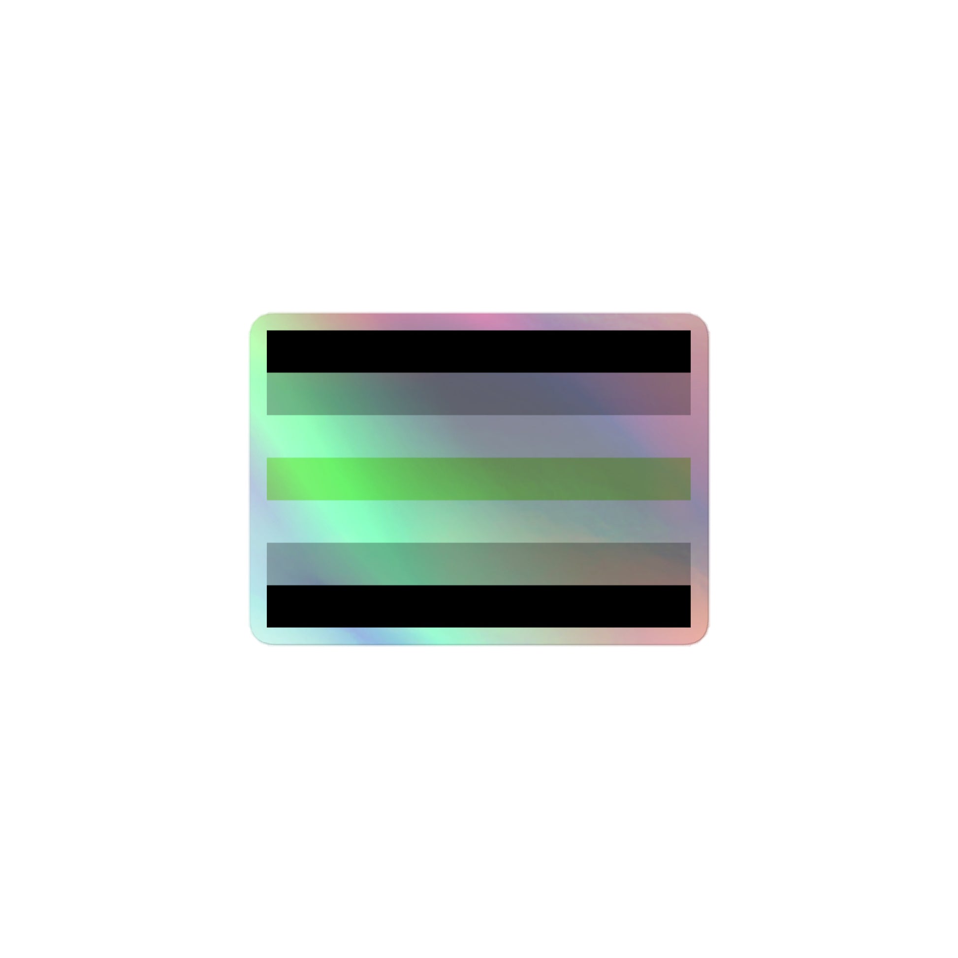 Agender Pride Flag Holographic Sticker 3" Agender kiss-cut-holographic-stickers-grey-3x3-front-64a36d3ef0b08