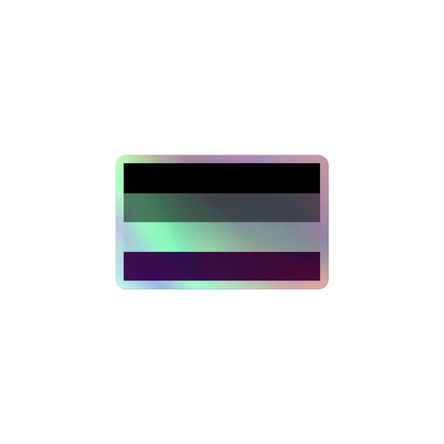 Asexual Ace Pride Flag Holographic Sticker 3″×3″ Asexual kiss-cut-holographic-stickers-grey-3x3-front-64a36ddb2110e