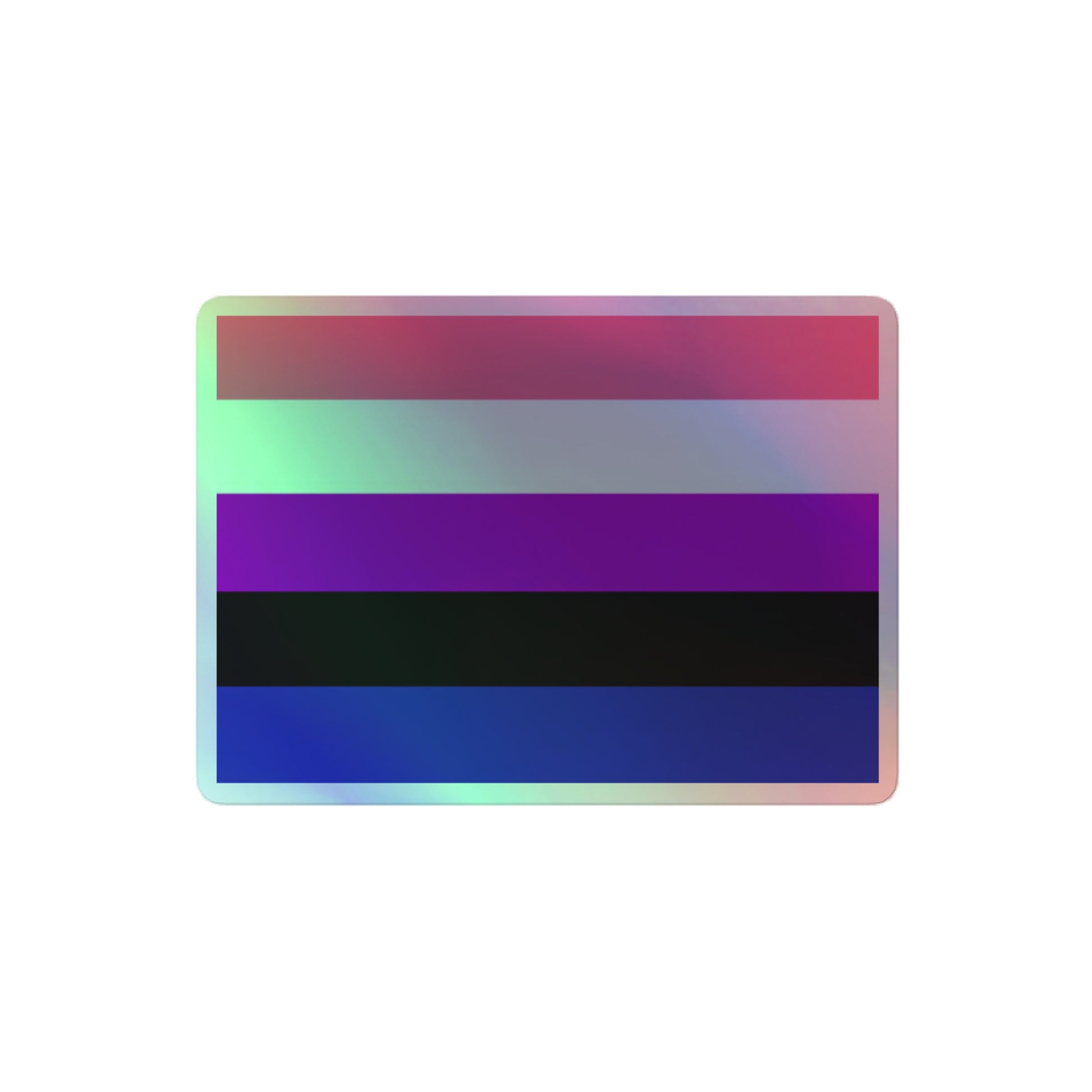 Genderfluid Pride Flag Holographic Sticker 4″×4″ Genderfluid kiss-cut-holographic-stickers-grey-4x4-front-64a3602c2d442