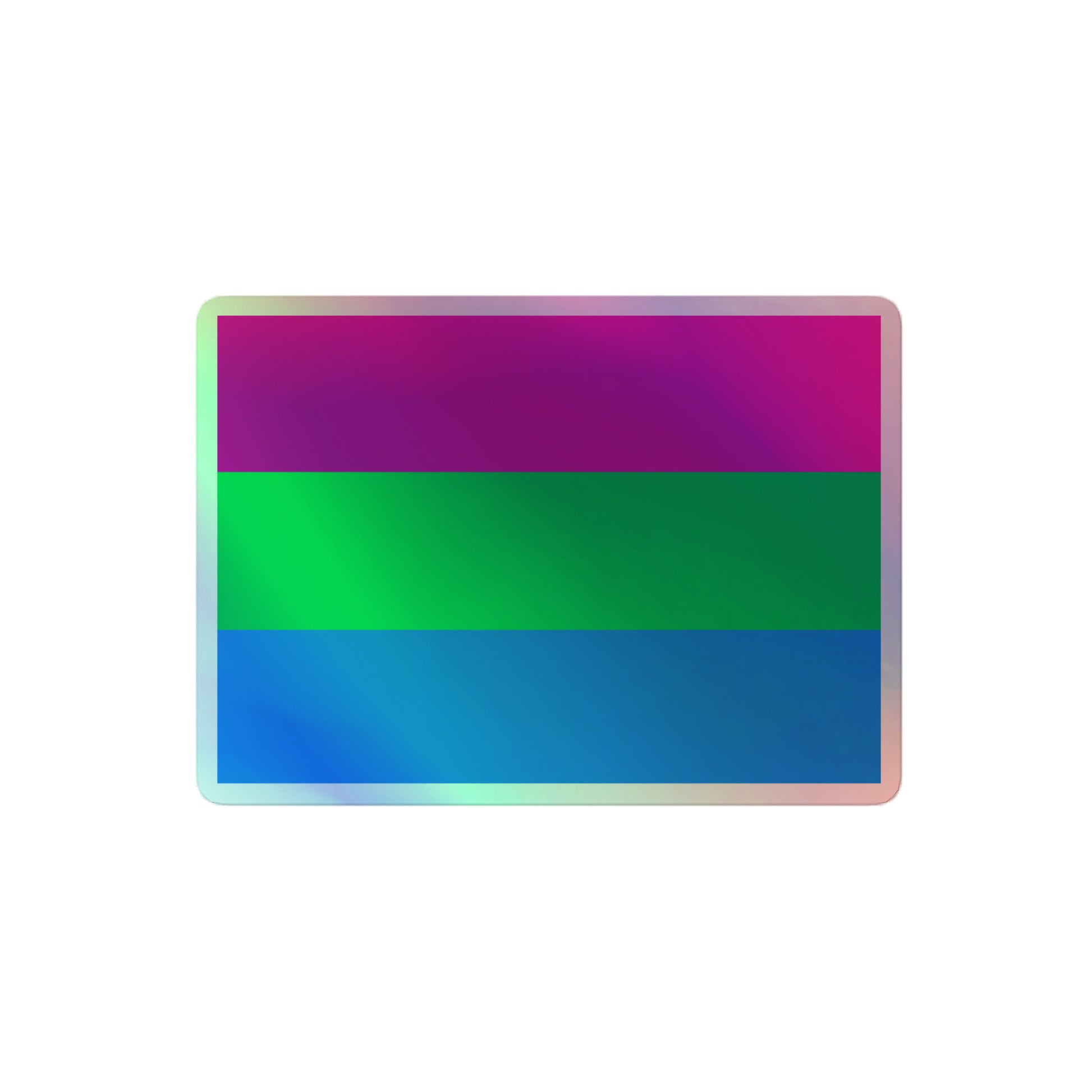 Polysexual Poly Pride Flag Holographic Sticker 4″ Polysexual kiss-cut-holographic-stickers-grey-4x4-front-64a3625ff3263