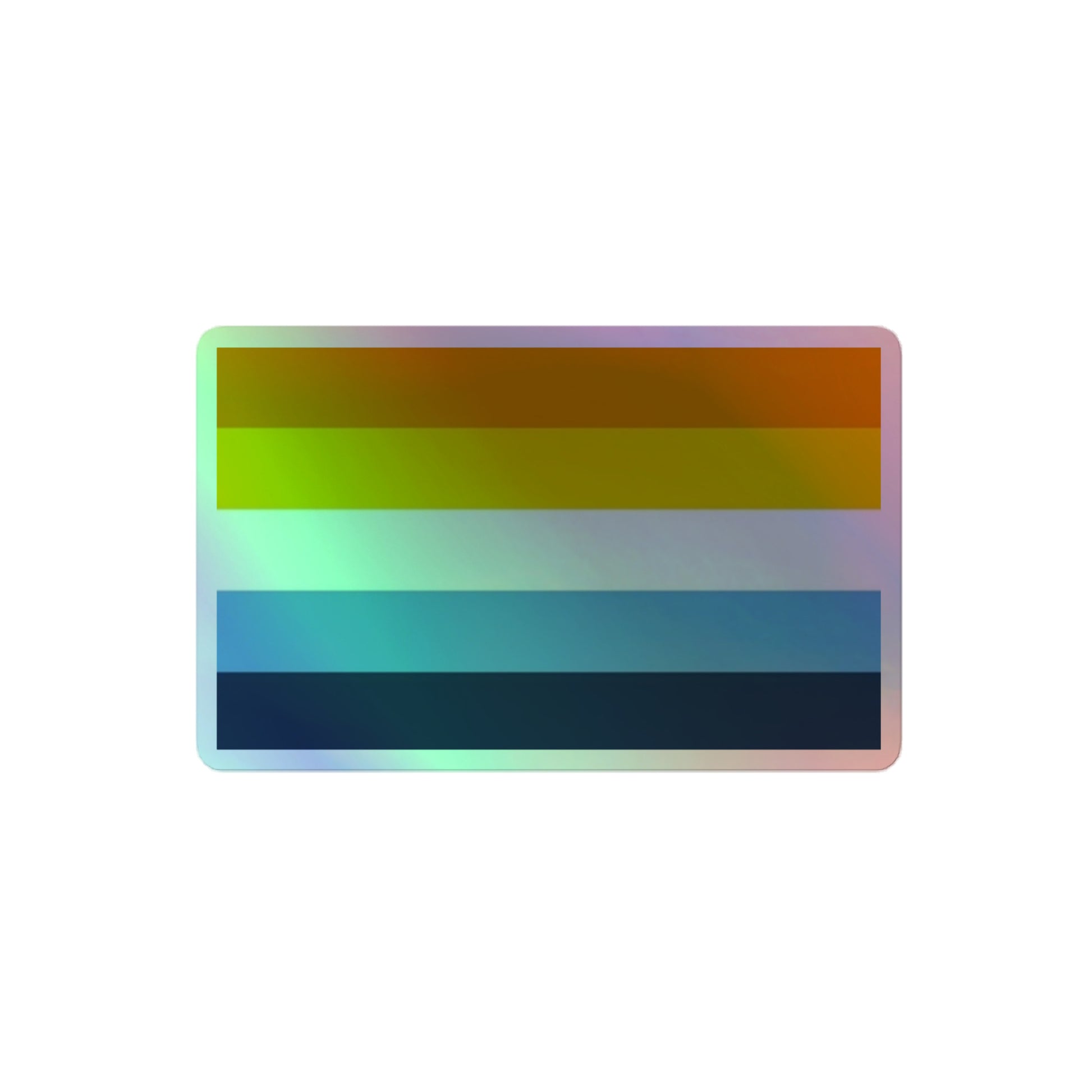 Aroace Pride Flag Holographic Sticker 4″×4″ Aroace kiss-cut-holographic-stickers-grey-4x4-front-64a365201f3bd