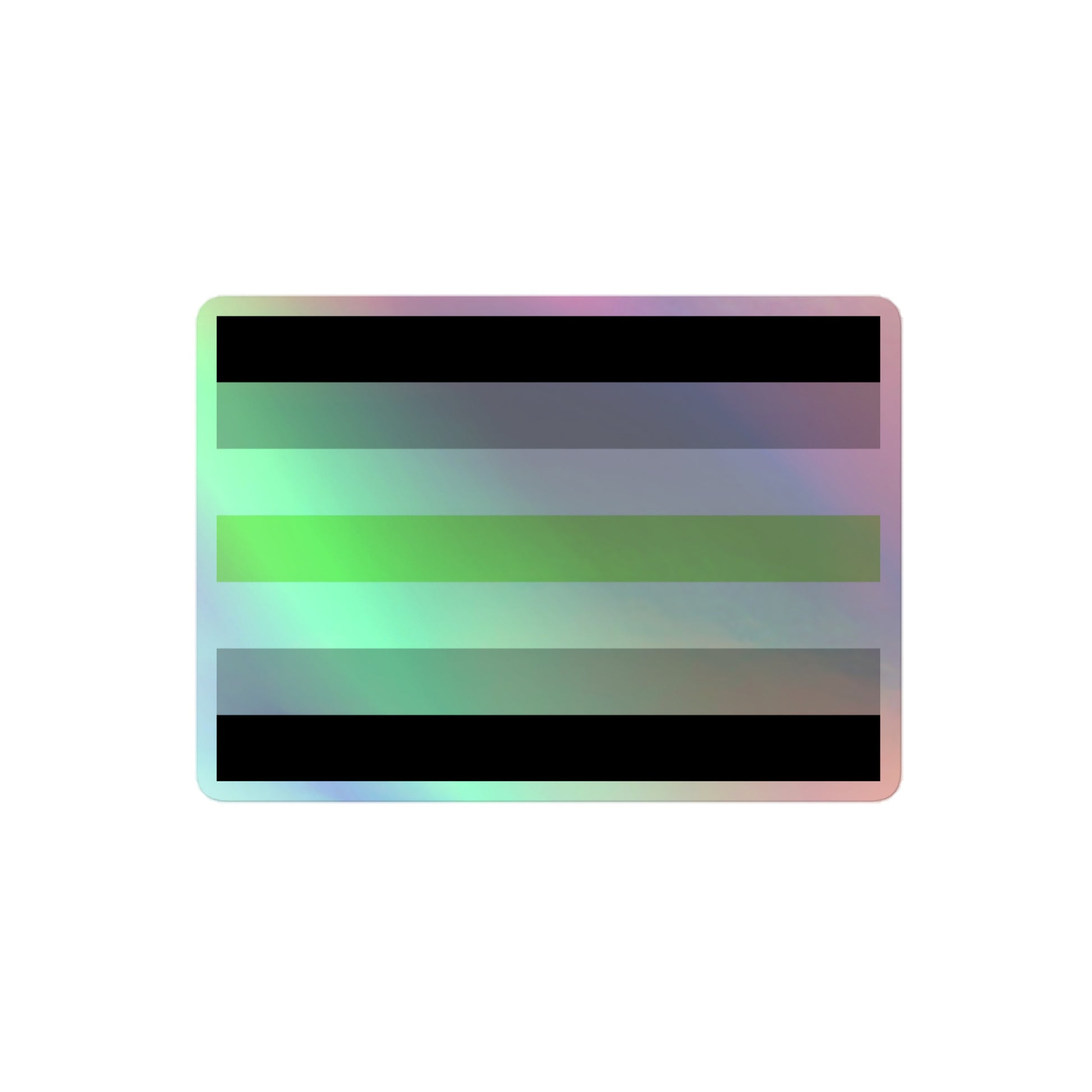 Agender Pride Flag Holographic Sticker 4″ Agender kiss-cut-holographic-stickers-grey-4x4-front-64a36d3ef0b93