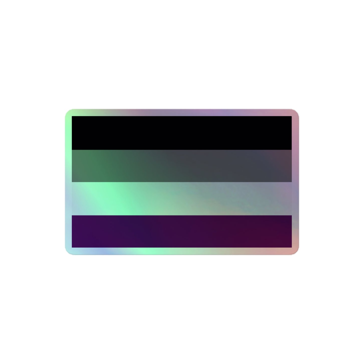 Asexual Ace Pride Flag Holographic Sticker 4″×4″ Asexual kiss-cut-holographic-stickers-grey-4x4-front-64a36ddb2118a