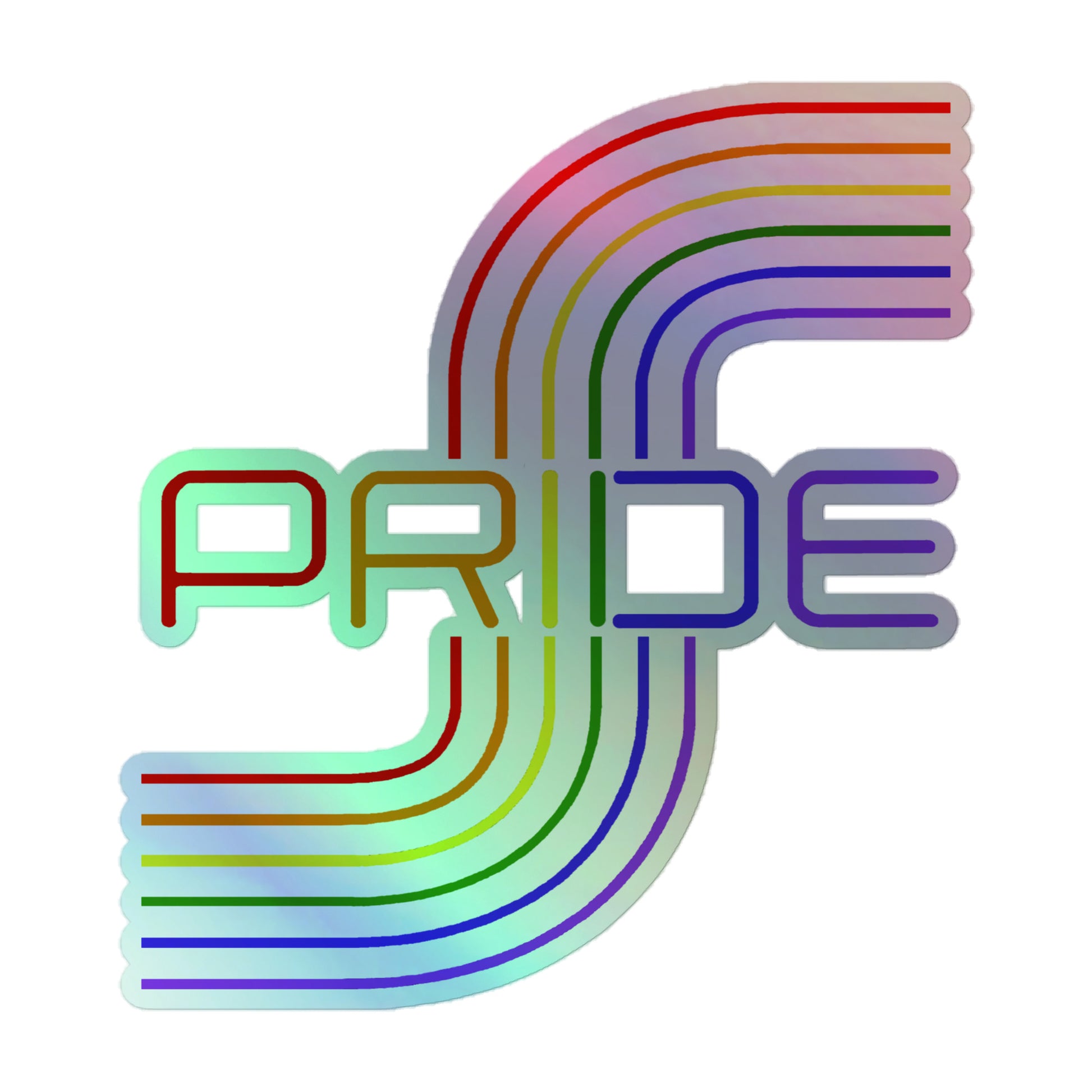 LGBTQ Pride Holographic Sticker - Mod Line Art 5.5″×5.5″ Pride kiss-cut-holographic-stickers-grey-5.5x5.5-front-64a340486b6d3