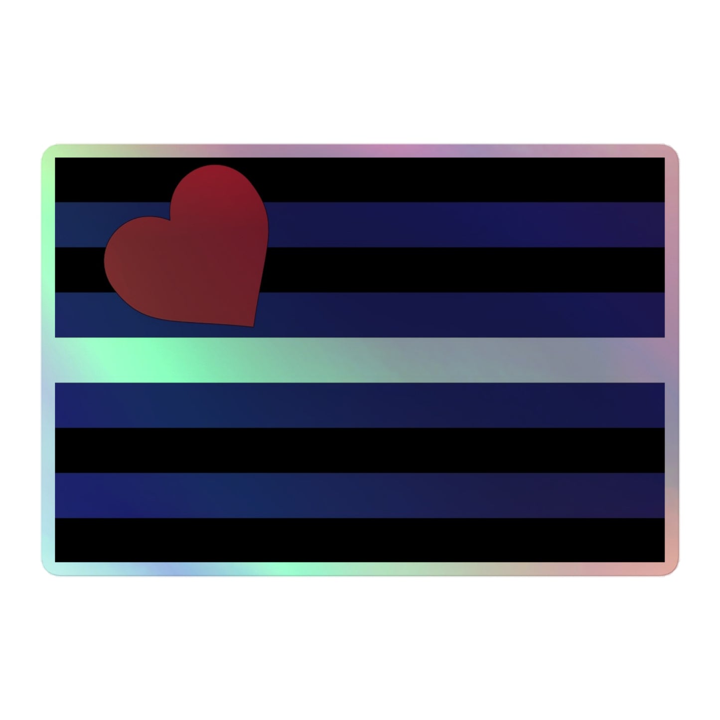 Leather Pride Flag Holographic Sticker 5.5″ kiss-cut-holographic-stickers-grey-5.5x5.5-front-64a3570338bd5