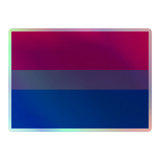 Bisexual Bi Pride Flag Holographic Sticker 5.5″×5.5″ Bisexual kiss-cut-holographic-stickers-grey-5.5x5.5-front-64a35f3b32465