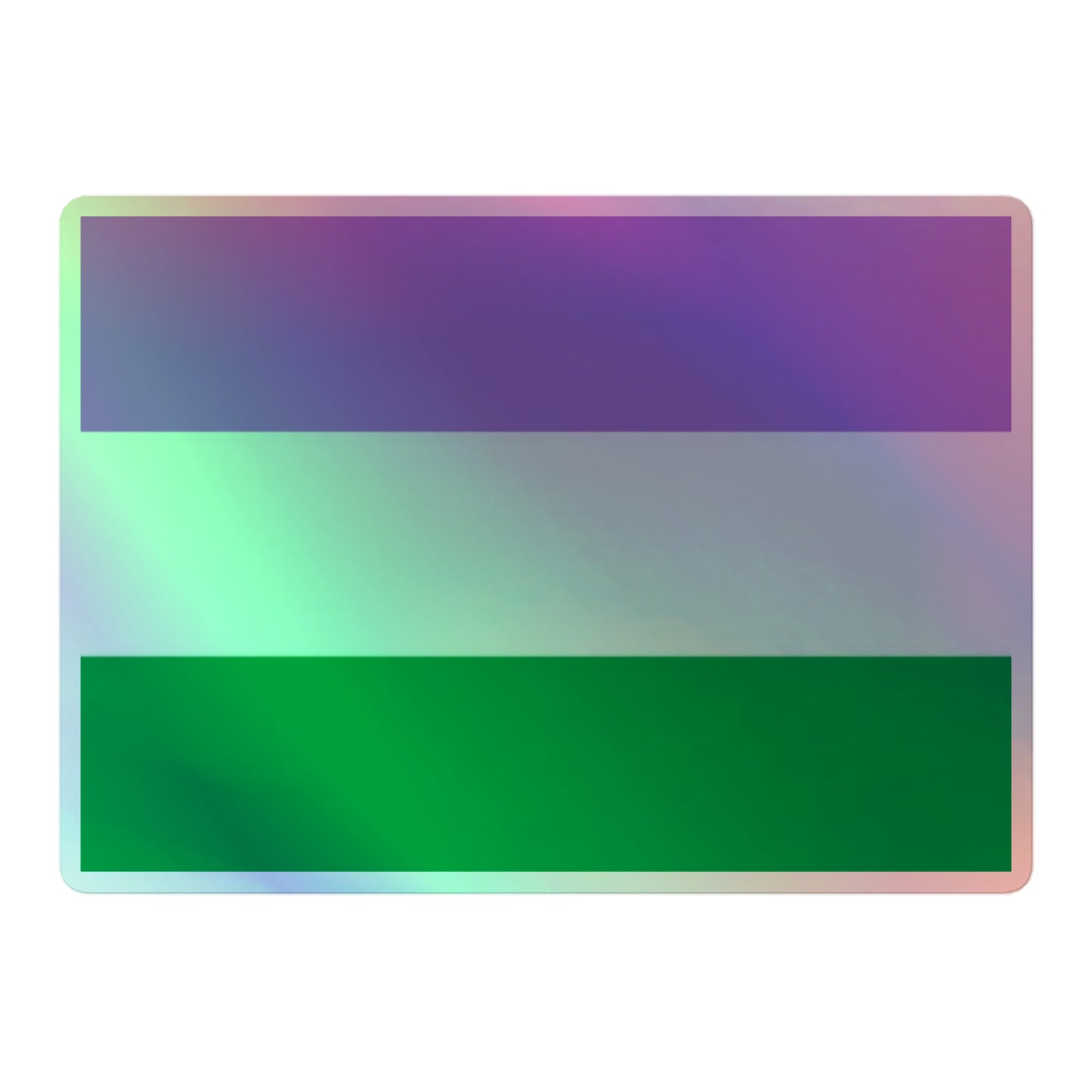 Genderqueer Pride Flag Holographic Sticker 5.5″×5.5″ Genderqueer kiss-cut-holographic-stickers-grey-5.5x5.5-front-64a3608fa3f54