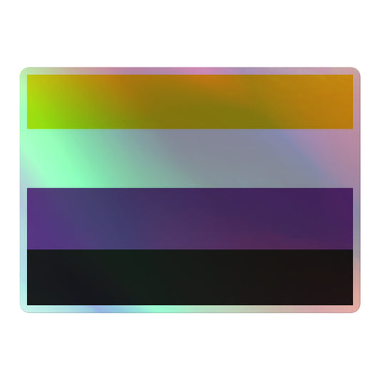 Nonbinary Enby Pride Flag Holographic Sticker 5.5″ Nonbinary kiss-cut-holographic-stickers-grey-5.5x5.5-front-64a361867459b