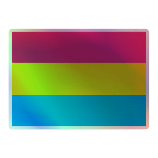 Pansexual Pan Pride Flag Holographic Sticker 5.5″ Pansexual kiss-cut-holographic-stickers-grey-5.5x5.5-front-64a361f28b94b