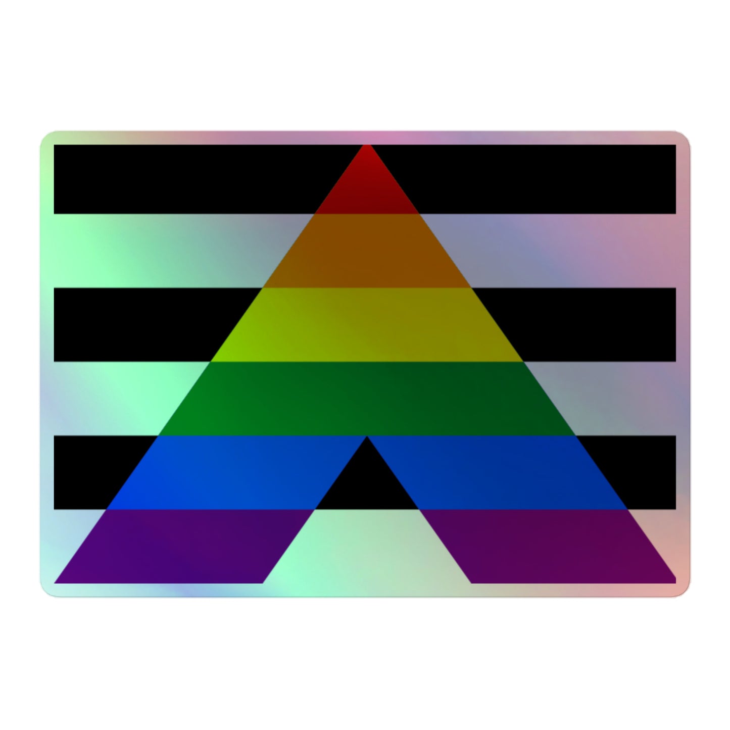 Straight Ally Pride Flag Holographic Sticker 5.5″ Straight Ally kiss-cut-holographic-stickers-grey-5.5x5.5-front-64a362b44cb1c