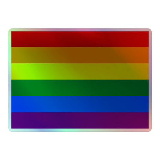 LGBTQ Pride Flag Holographic Sticker 5.5″ Pride kiss-cut-holographic-stickers-grey-5.5x5.5-front-64a363a5be8f5