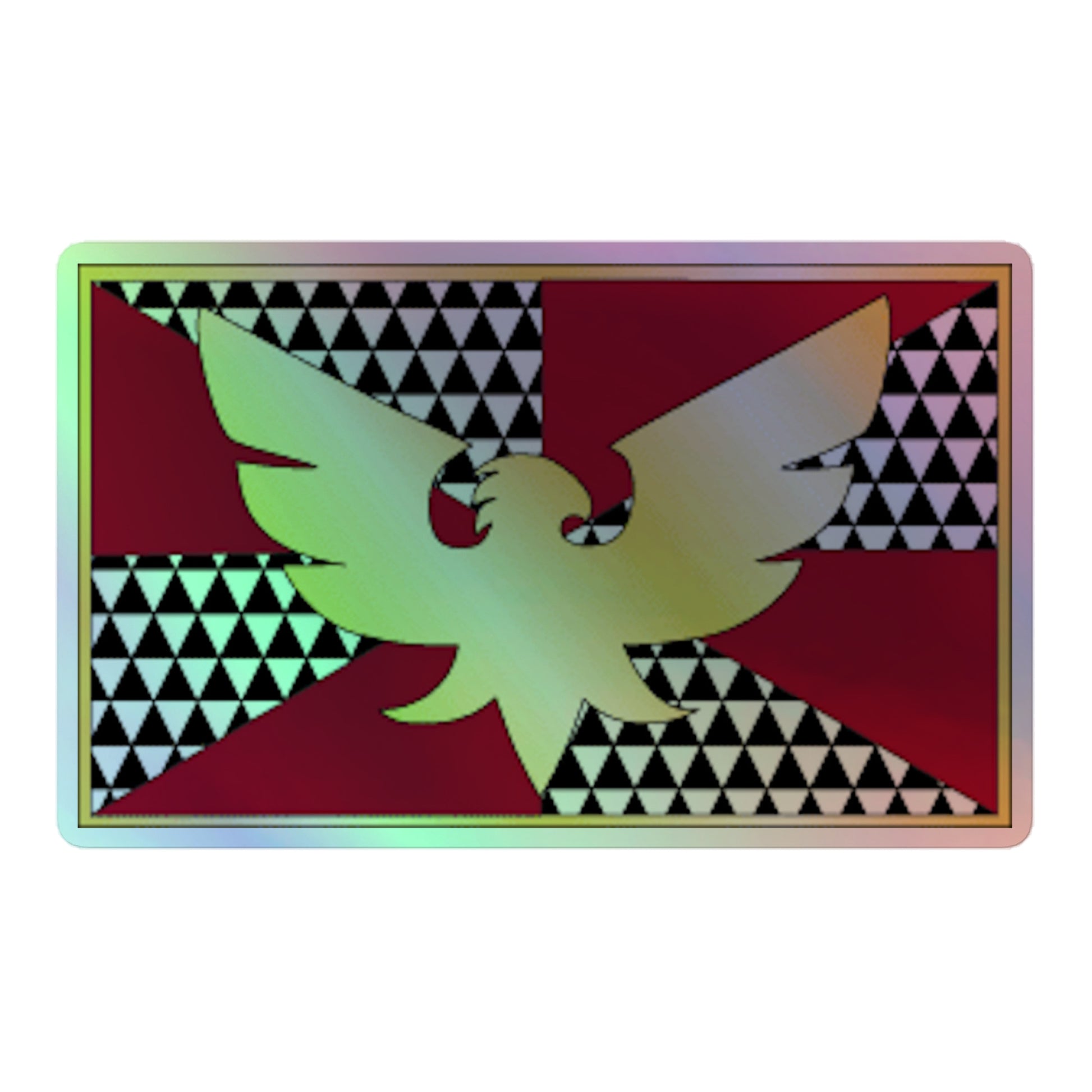 Feather (Drag) Pride Flag Holographic Sticker 5.5" kiss-cut-holographic-stickers-grey-5.5x5.5-front-64a3682592646