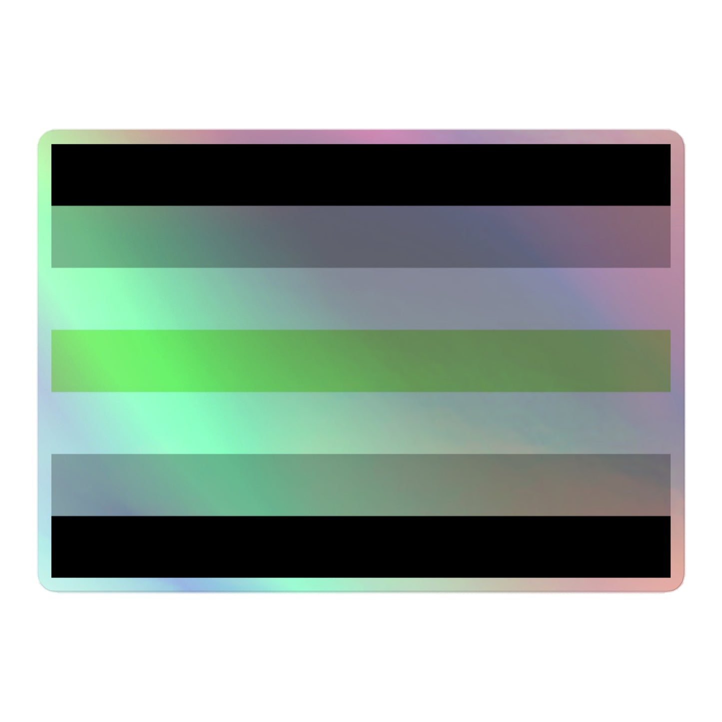 Agender Pride Flag Holographic Sticker 5.5″ Agender kiss-cut-holographic-stickers-grey-5.5x5.5-front-64a36d3eee90e