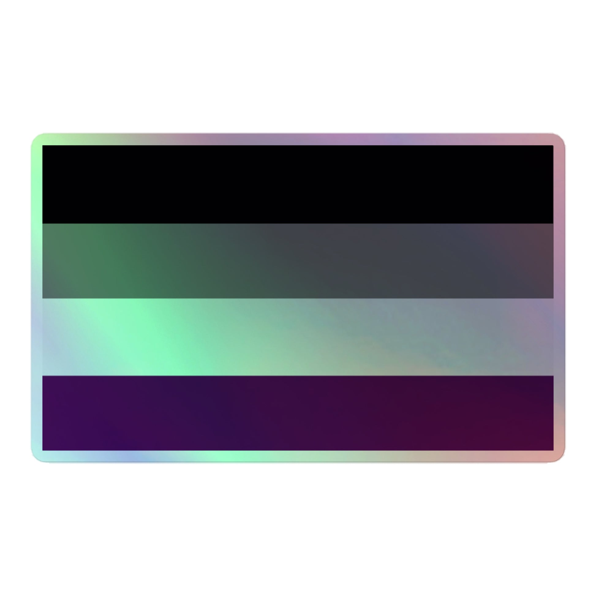 Asexual Ace Pride Flag Holographic Sticker 5.5″×5.5″ Asexual kiss-cut-holographic-stickers-grey-5.5x5.5-front-64a36ddb205ab