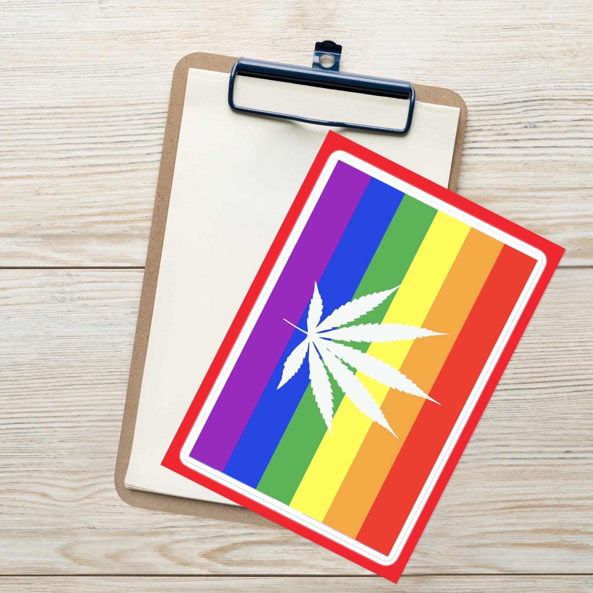 LGBTQ Pride Weed Flag Large Sheet Sticker kiss-cut-sticker-sheet-white-front-655cba54c6911