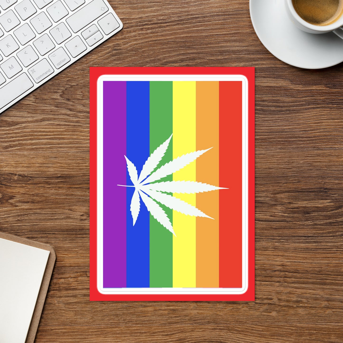 LGBTQ Pride Weed Flag Large Sheet Sticker kiss-cut-sticker-sheet-white-front-655cba54c6998