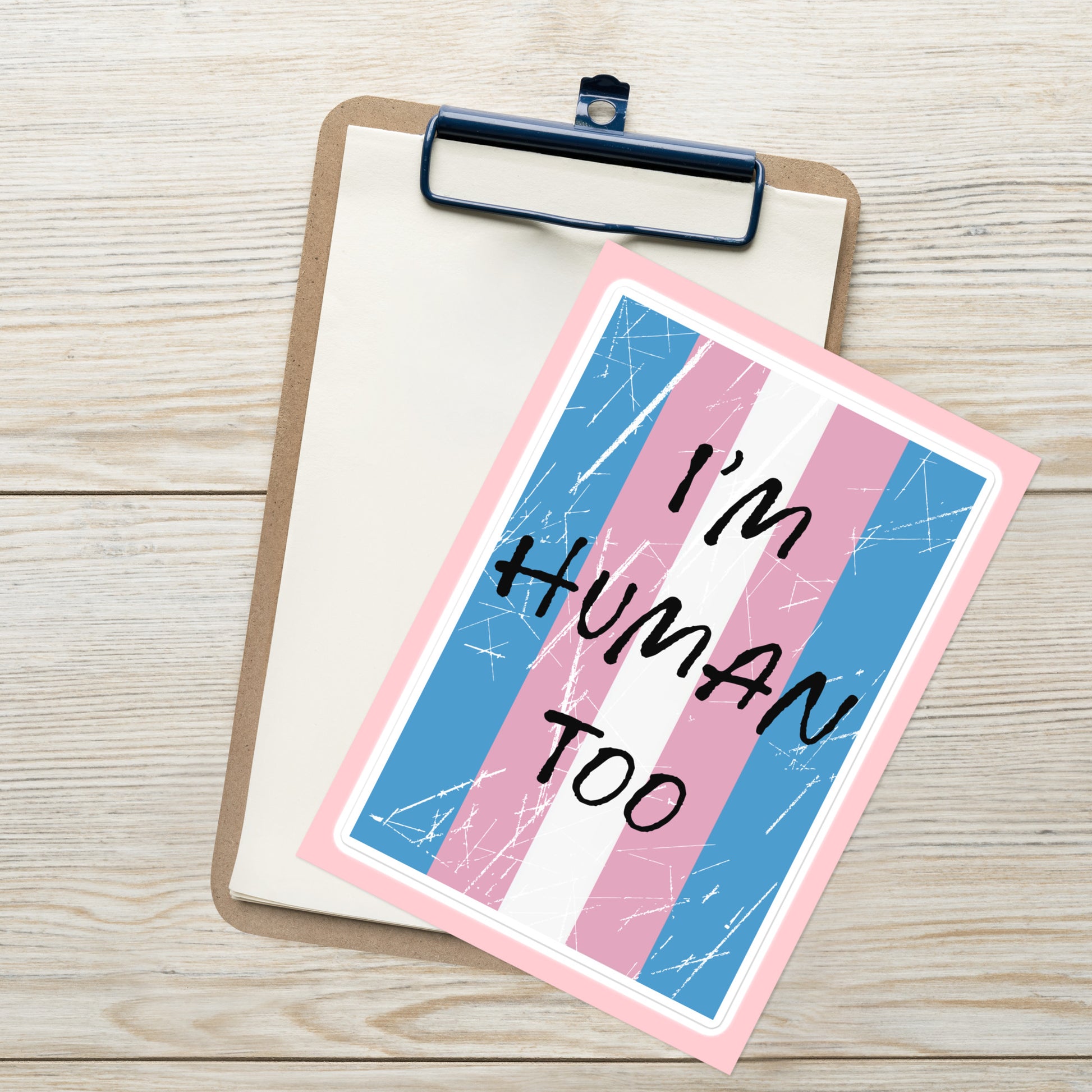 Transgender Trans Pride - I'm Human Too Large Sheet Sticker kiss-cut-sticker-sheet-white-front-655cbe20c5e53