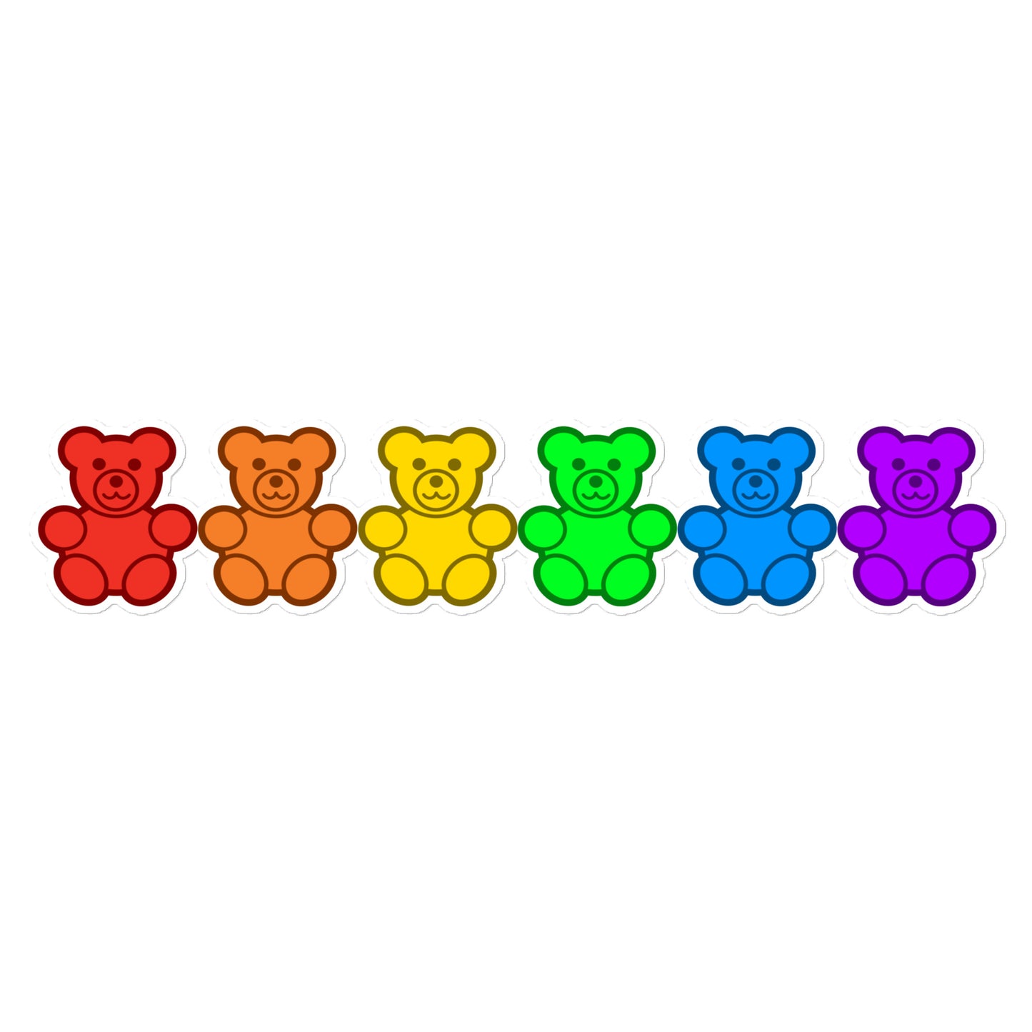 LGBTQ Pride Gummy Bear Sticker 15″ Rainbow Pride kiss-cut-stickers-white-15x3.75-default-65aac13e8e3d1