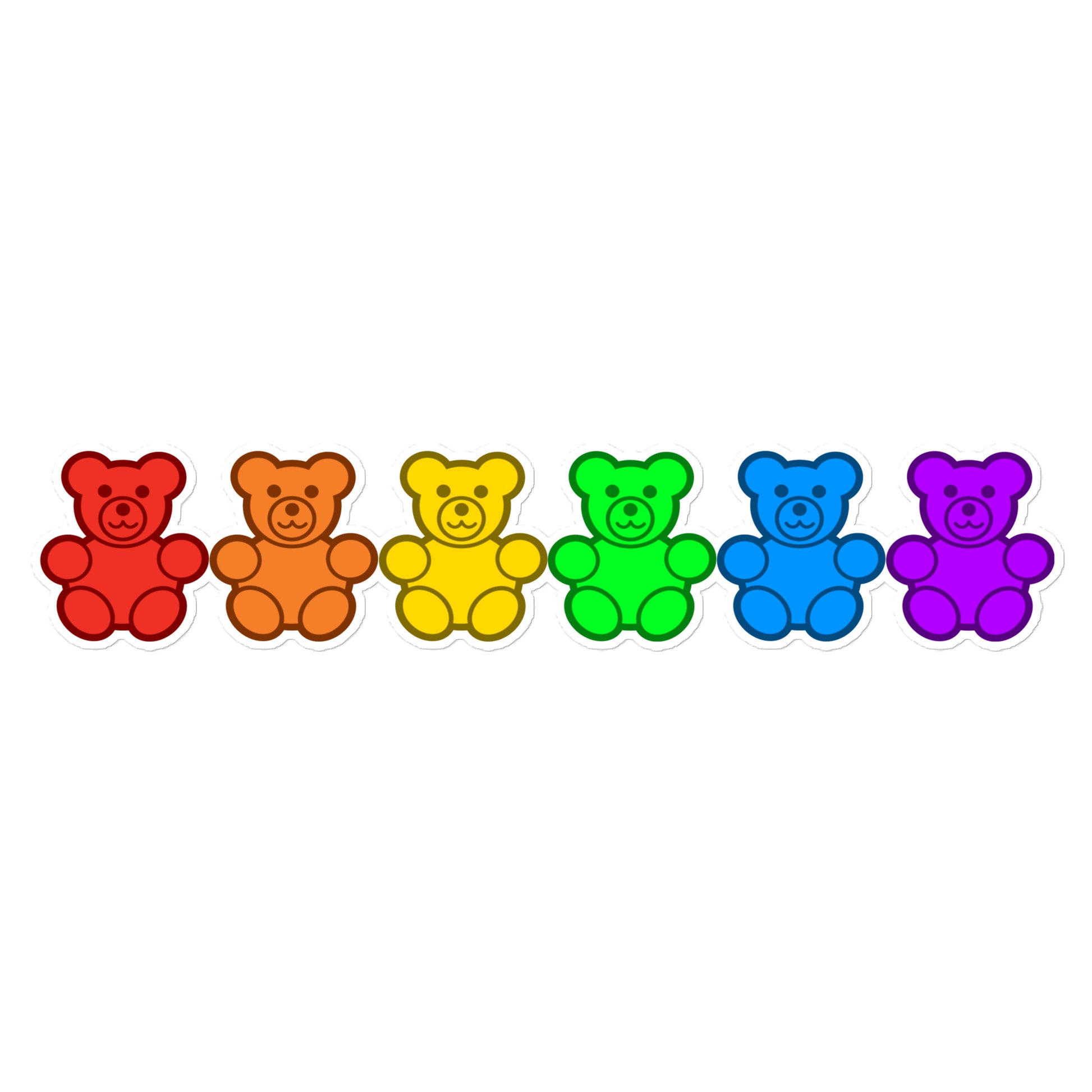 LGBTQ Pride Gummy Bear Sticker 15″ Rainbow Pride kiss-cut-stickers-white-15x3.75-default-65aac13e8e3d1