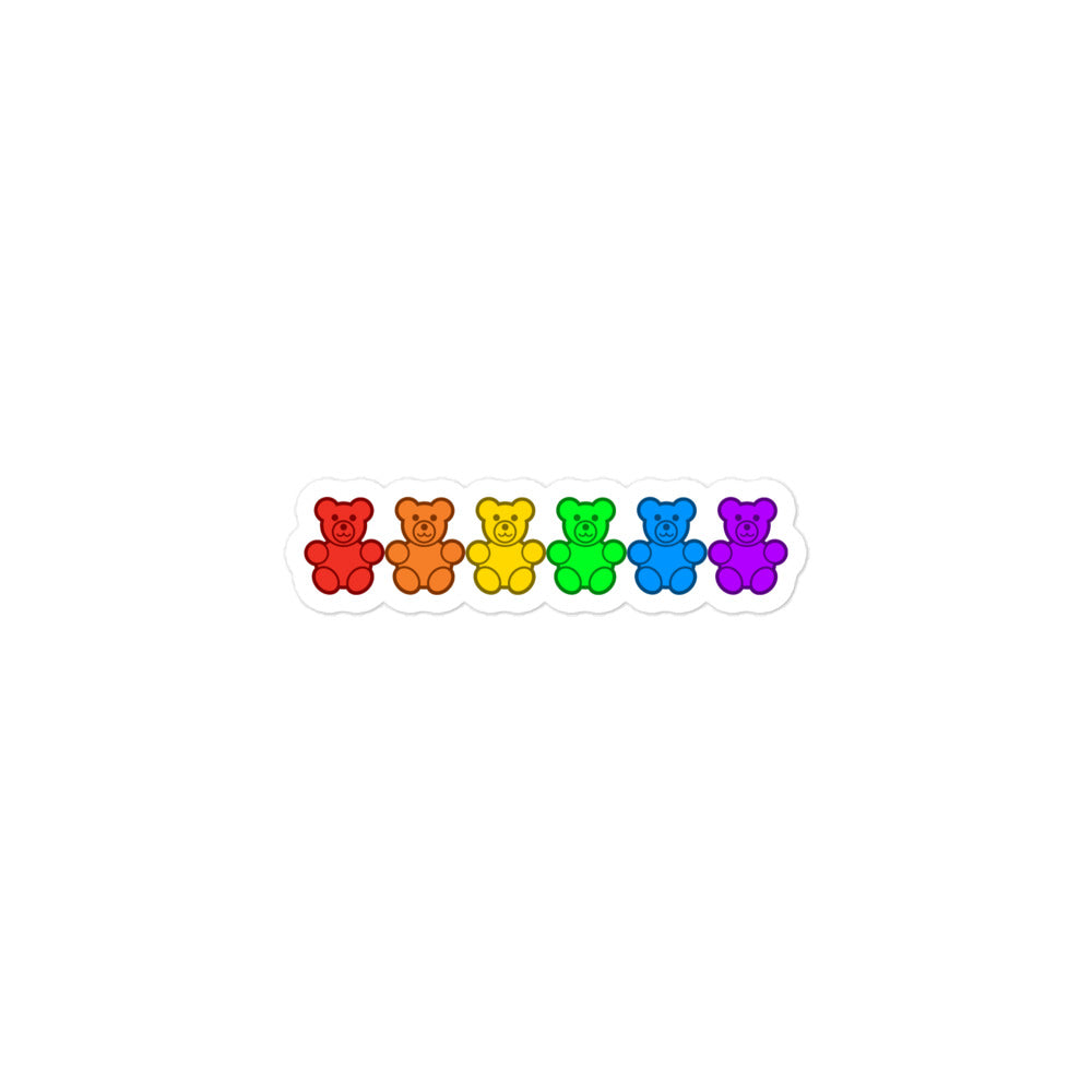 LGBTQ Pride Gummy Bear Sticker 3" Rainbow Pride kiss-cut-stickers-white-3x3-default-65aac13e8ef4d