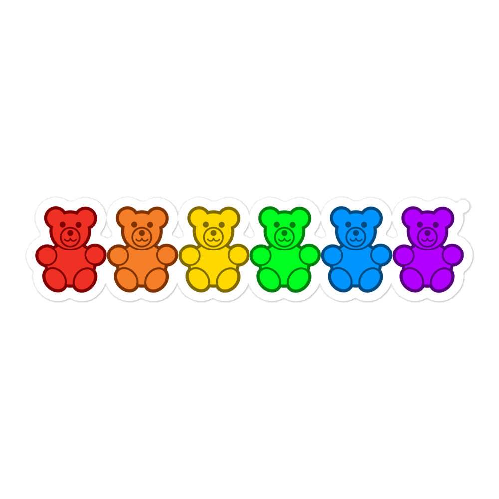 LGBTQ Pride Gummy Bear Sticker 5.5″ Rainbow Pride kiss-cut-stickers-white-5.5x5.5-default-65aac13e8f02f