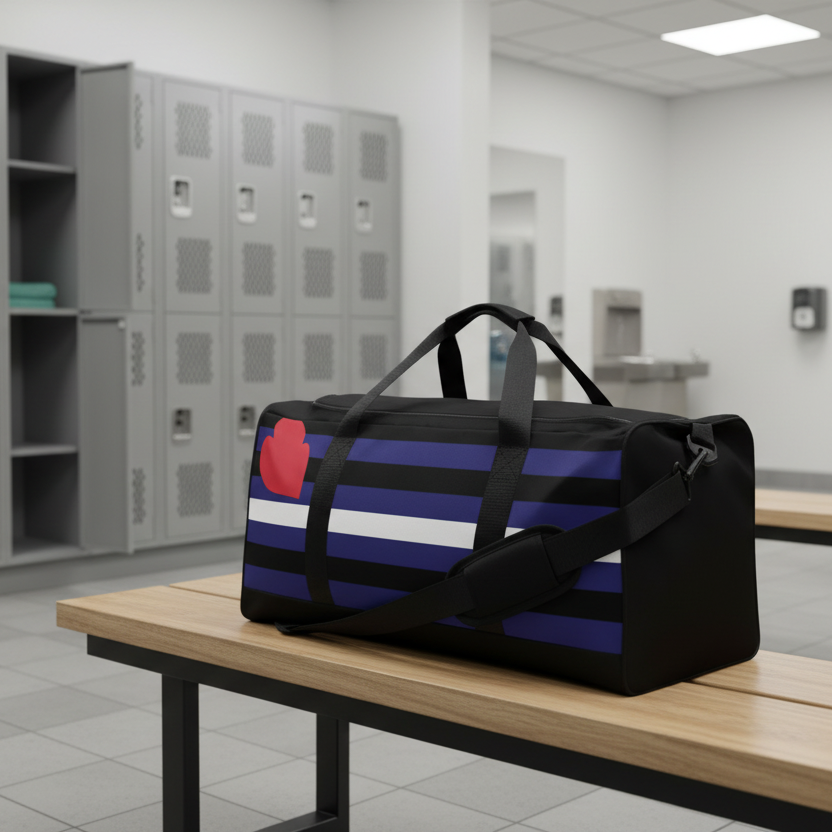 Leather Pride Flag Weekender Duffel Bag leather-pride-flag-weekender-duffel-bag-left-front