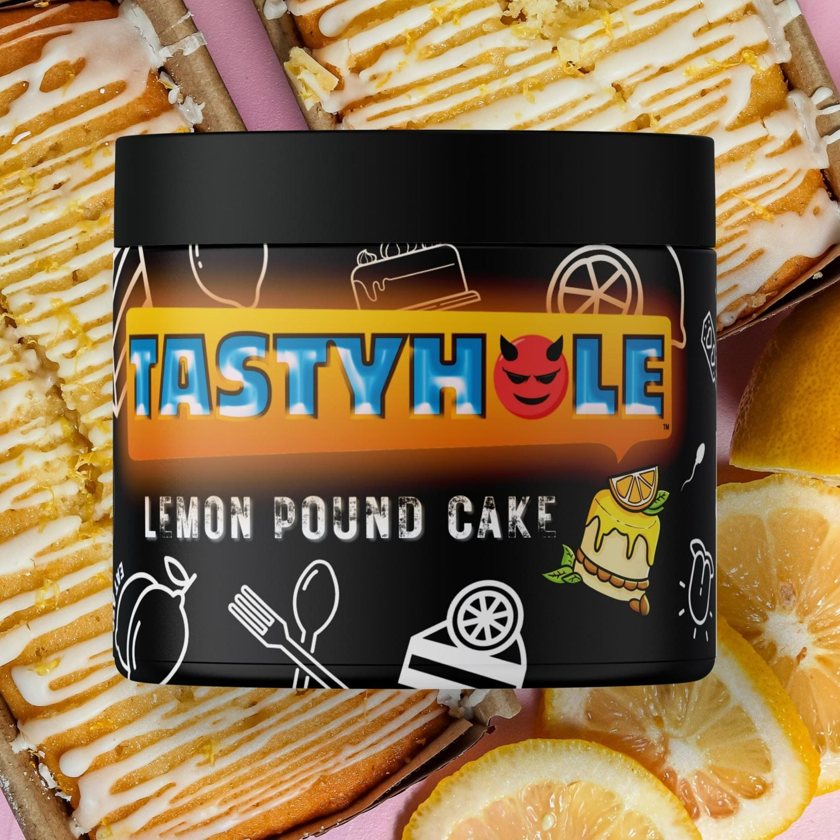 TastyHole Body Scrub - Lemon Pound Cake leatherdaddy-skin-co-body-scrub-lemon-pound-cake-tastyhole-body-scrub-33878320840886