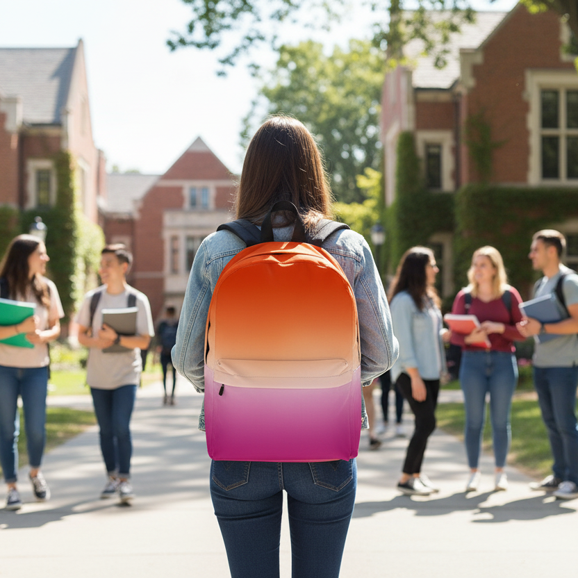 Lesbian Pride Backpack - Ombre lesbian-Pride-Backpack-ombre-front