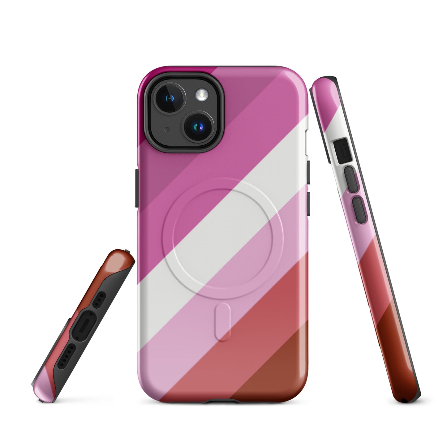 Lesbian Pink Pride MagSafe® Tough Phone Case for Apple iPhone® iPhone 14 Lesbian lesbian-pink-pride-magsafe-tough-phone-case-for-apple-iphone-14-front