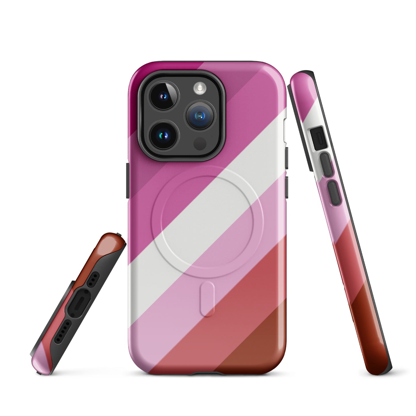 Lesbian Pink Pride MagSafe® Tough Phone Case for Apple iPhone® iPhone 14 Pro Lesbian lesbian-pink-pride-magsafe-tough-phone-case-for-apple-iphone-14-pro-front