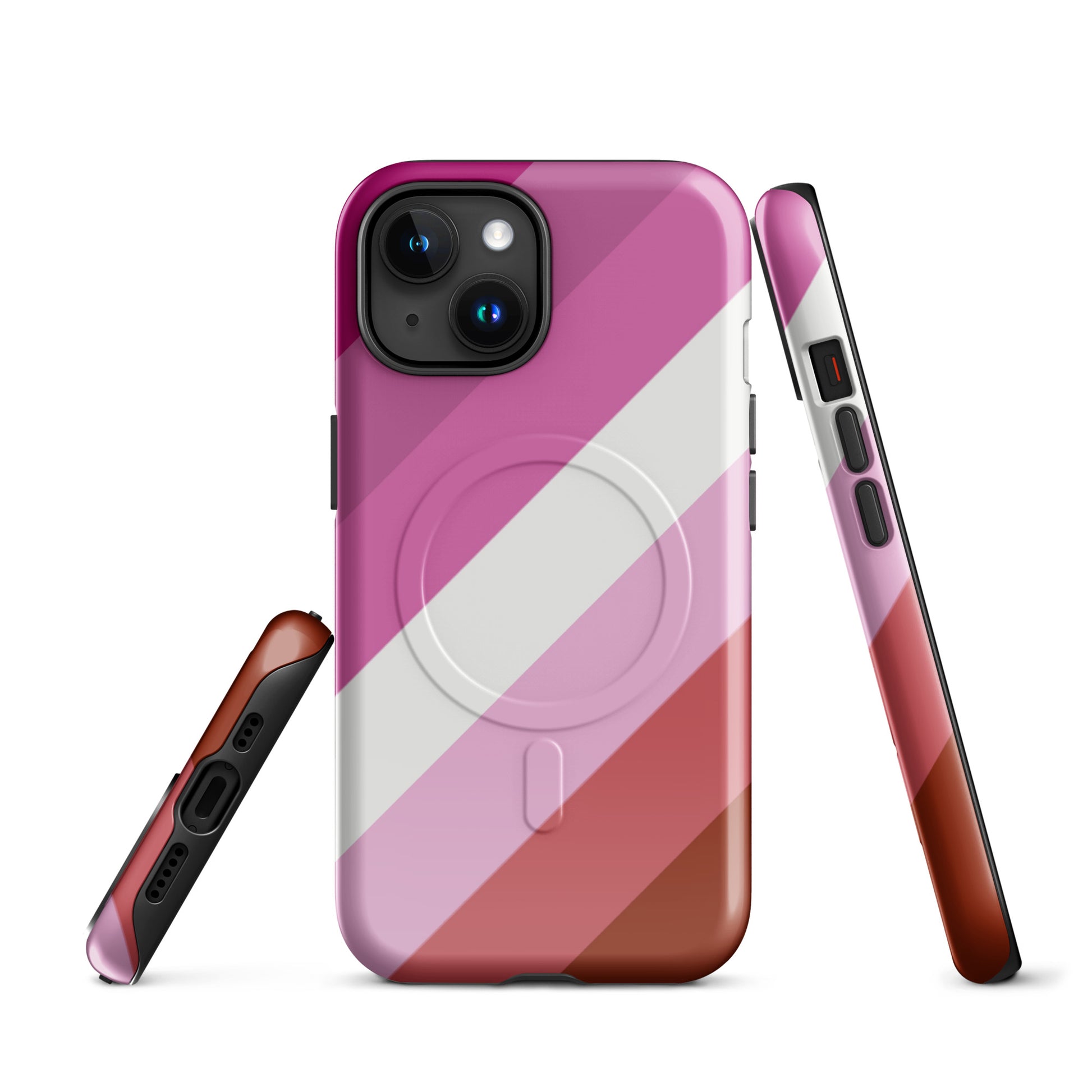 Lesbian Pink Pride MagSafe® Tough Phone Case for Apple iPhone® iPhone 15 Lesbian lesbian-pink-pride-magsafe-tough-phone-case-for-apple-iphone-15-front