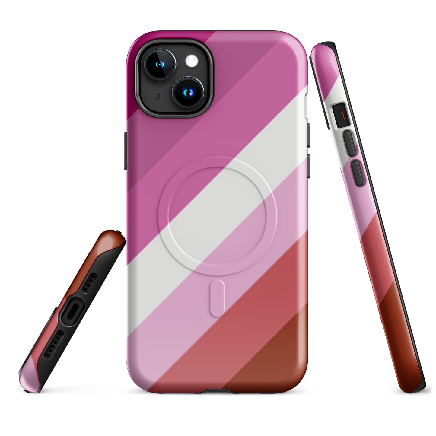Lesbian Pink Pride MagSafe® Tough Phone Case for Apple iPhone® iPhone 15 Plus Lesbian lesbian-pink-pride-magsafe-tough-phone-case-for-apple-iphone-15-plus-front