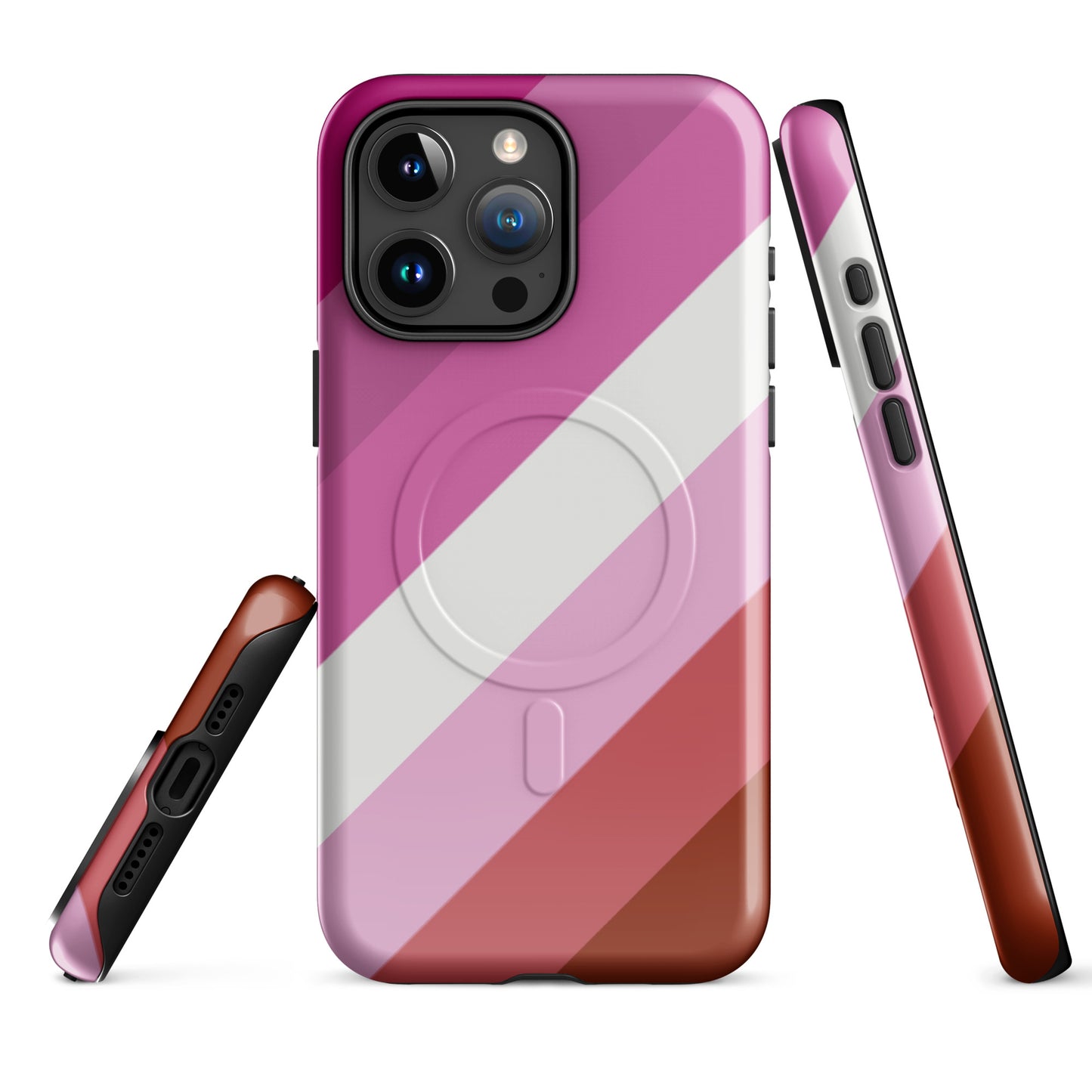 Lesbian Pink Pride MagSafe® Tough Phone Case for Apple iPhone® iPhone 15 Pro Max Lesbian lesbian-pink-pride-magsafe-tough-phone-case-for-apple-iphone-15-pro-max-front