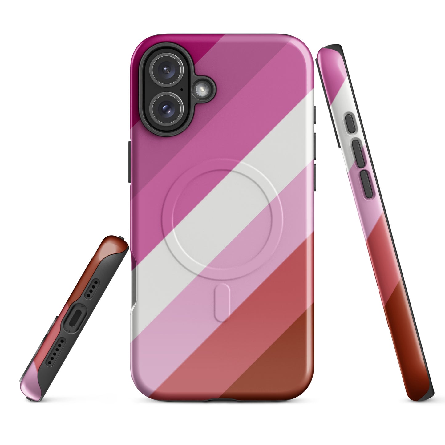 Lesbian Pink Pride MagSafe® Tough Phone Case for Apple iPhone® iPhone 16 Plus Lesbian lesbian-pink-pride-magsafe-tough-phone-case-for-apple-iphone-16-plus-front