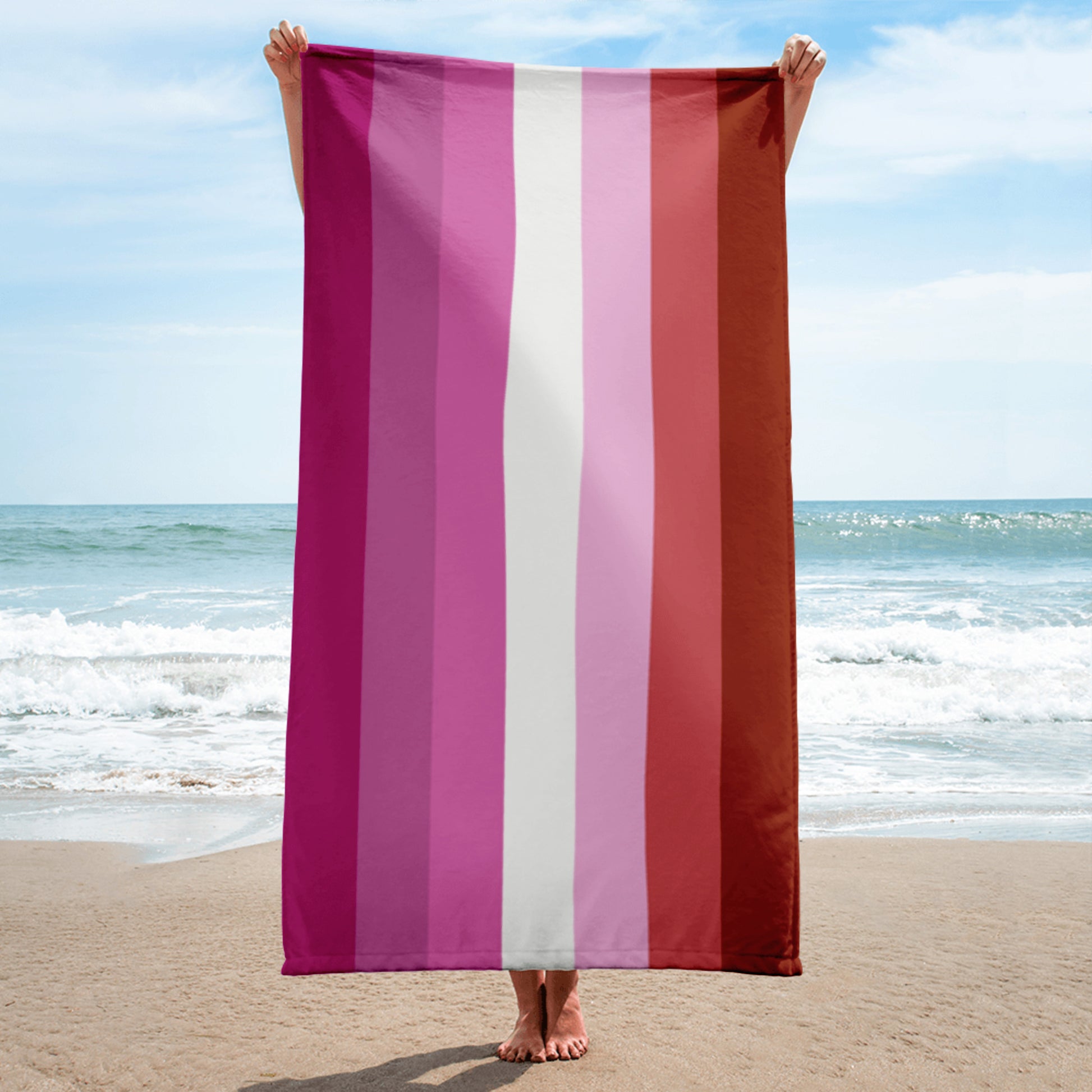 Lesbian Pride Flag Beach Blanket Towel lesbian-pride-flag-beach-blanket-towel-beach