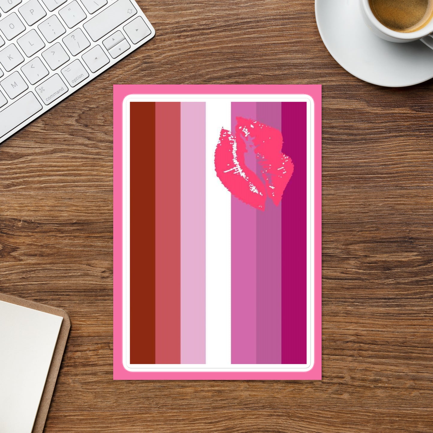 Lesbian Pride Flag Large Sheet Sticker - Lipstick Lesbian lesbian-pride-flag-large-sheet-sticker-lipstick-lesbian-lifestyle-2