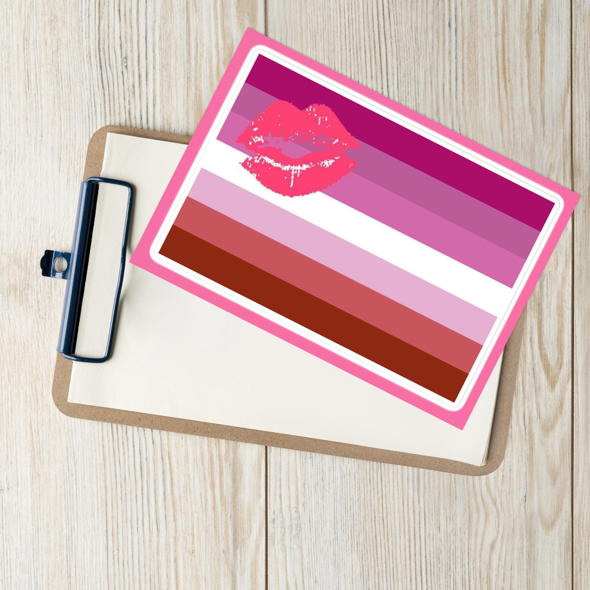 Lesbian Pride Flag Large Sheet Sticker - Lipstick Lesbian lesbian-pride-flag-large-sheet-sticker-lipstick-lesbian-lifestyle