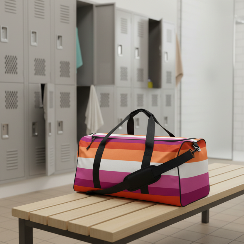 Lesbian Pride Flag Weekender Duffel Bag lesbian-pride-flag-weekender-duffel-bag-left-front